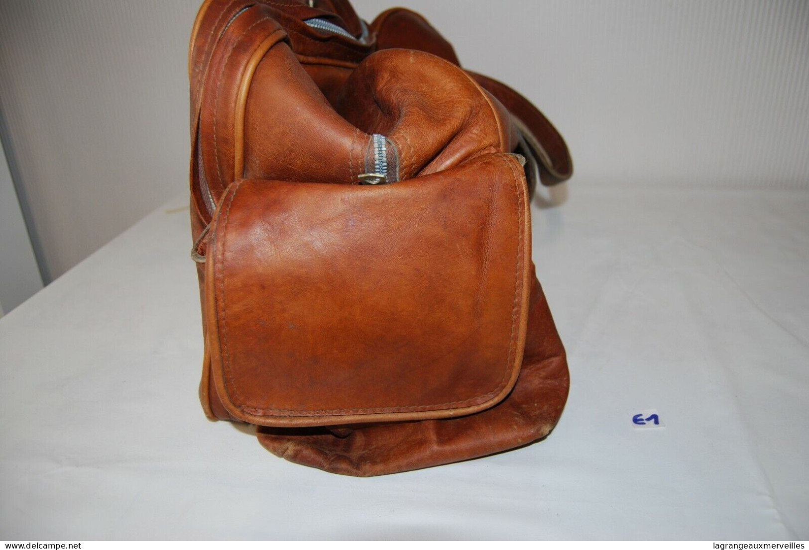 E1 Ancien Sac - Sacoche En Cuir - Golfeur - France - Impression - Leather Goods 