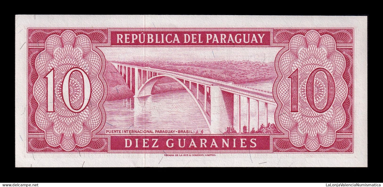 Paraguay 10 Guaraníes L.1952 (1963) Pick 196b Sc Unc - Paraguay