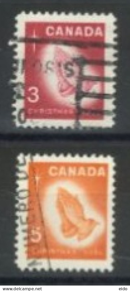CANADA - 1966, CHRISTMAS STAMPS COMPLETE SET OF 2, USED. - Oblitérés