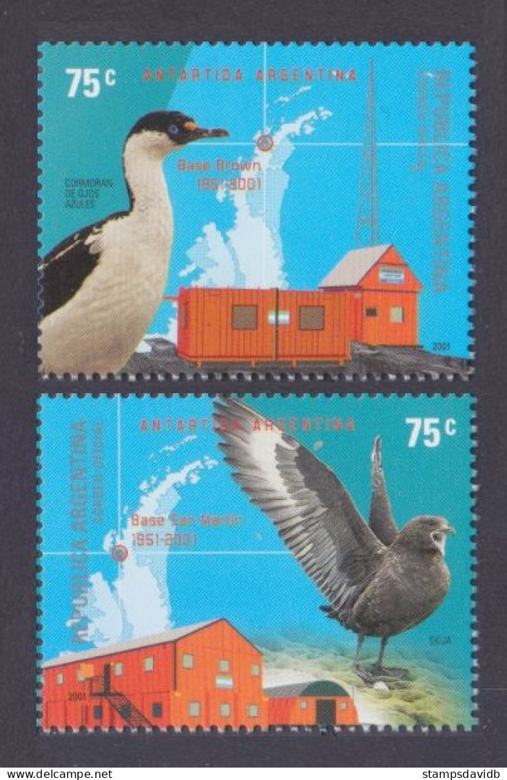 2001 Argentina 2646-2647 Birds Of Antarctica 5,00 € - Marine Web-footed Birds