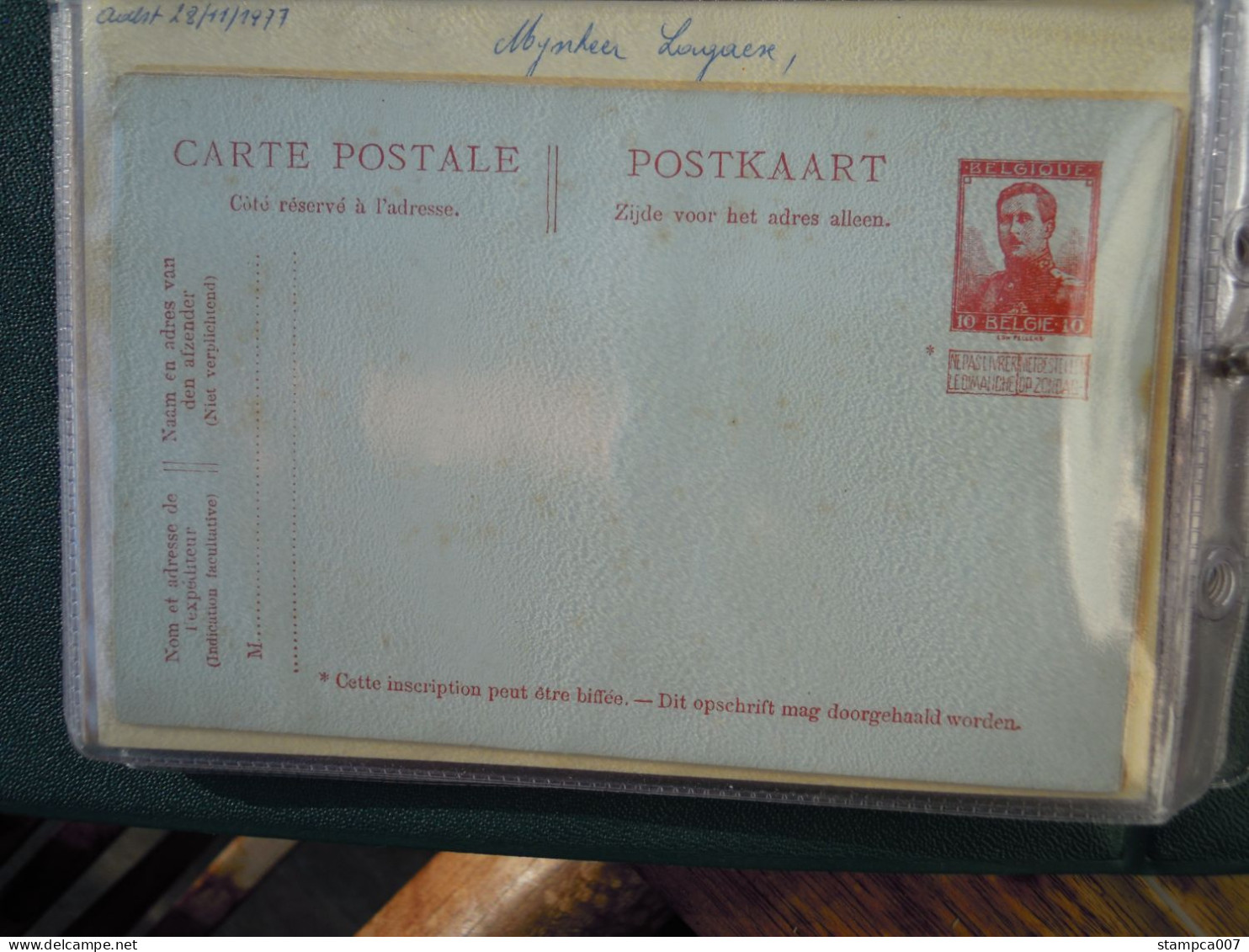 Briefkaart Blanco Albert I          ( Class : Gr Ringfarde ) - Postcards 1909-1934