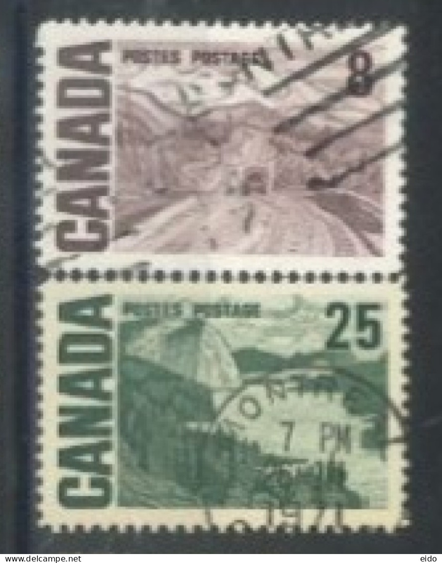 CANADA - 1967, ALASKA HIGHWAY & THE SOLEMN LAND STAMPS SET OF 2, USED. - Gebraucht