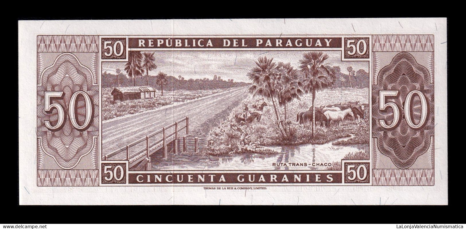 Paraguay 50 Guaraníes L.1952 (1963) Pick 197b Sc Unc - Paraguay