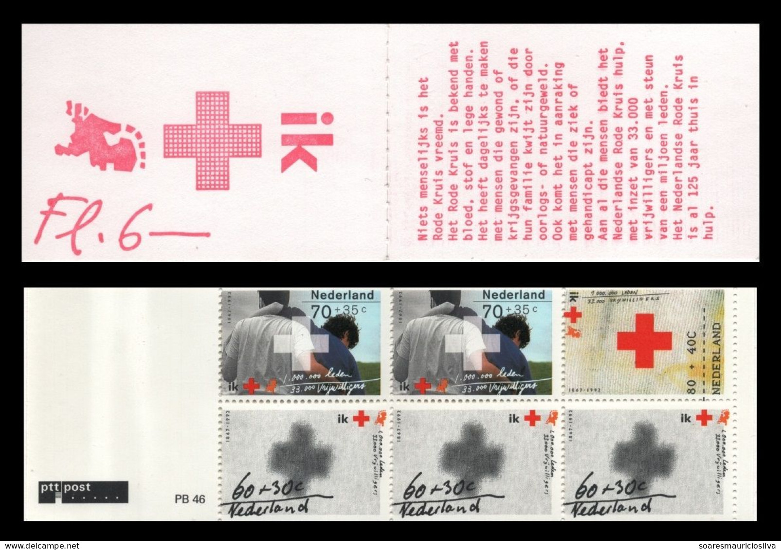Netherlands 1992 Complete Booklet Red Cross Mint - Rode Kruis