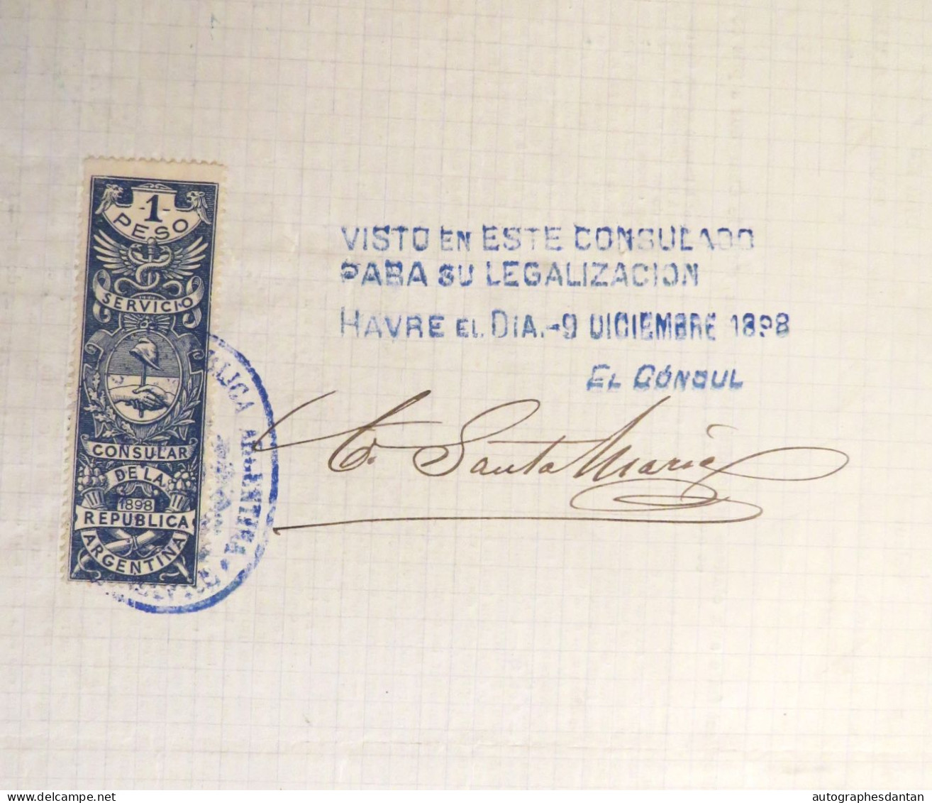 ● Chargeurs Réunis Le Havre 1898 Steamer PAMPA Caisses De Papier à Cigarettes Connaissement Maritime Mendy Buenos Ayres - Transportmiddelen