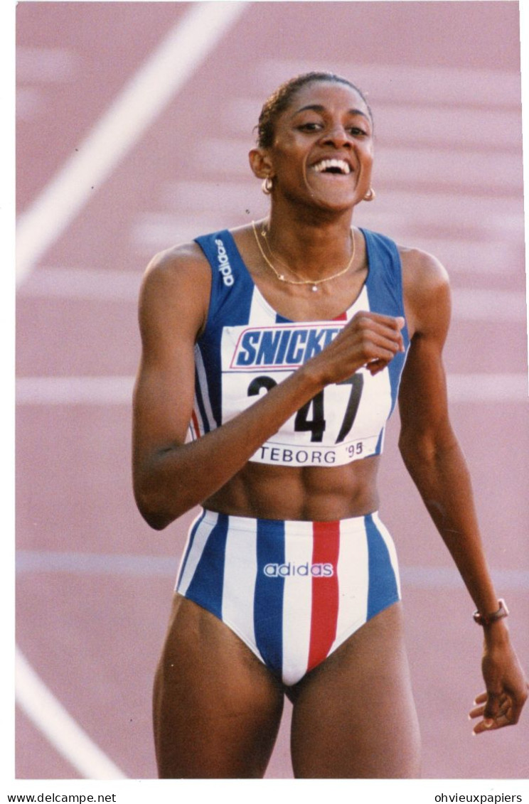 Lot De 3 Photos Originales . ATLETHISME  MARIE JOE PEREC   Championne Du 400 Metres  En 1995 - Sport