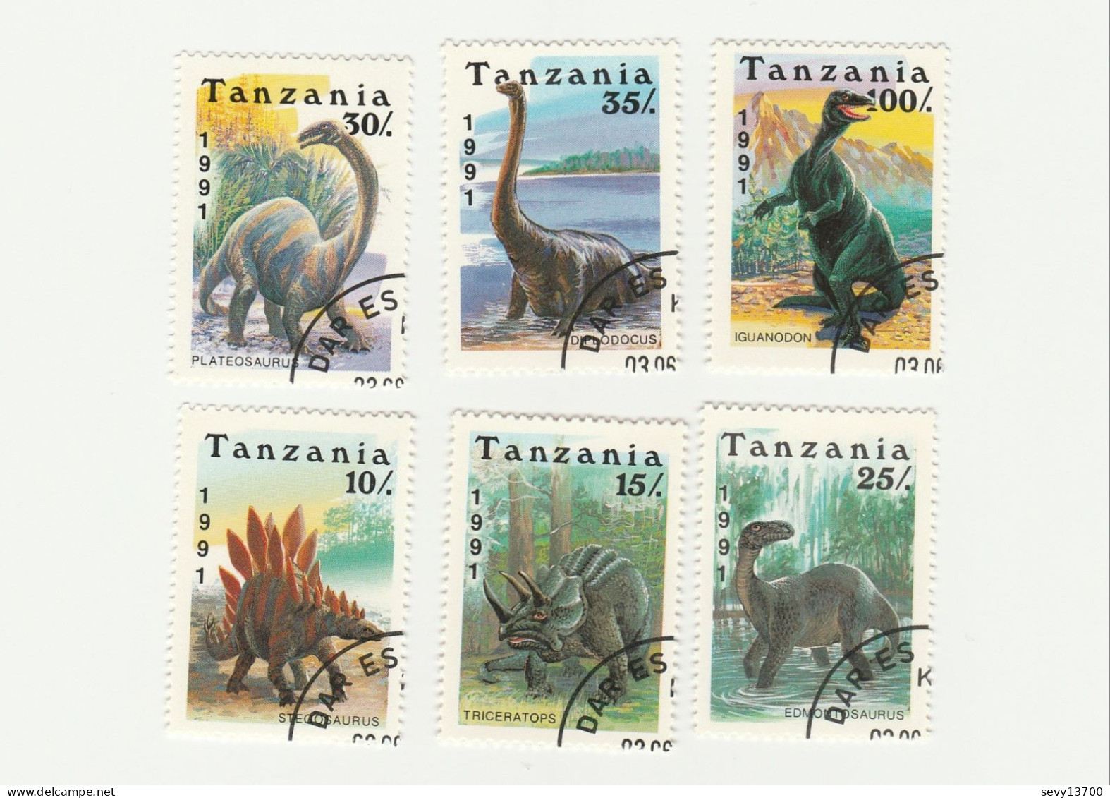 Tanzanie - Tanzania - Lot De 19 Timbres Les Poissons Les Animaux De La Préhistoire - Tanzanie (1964-...)
