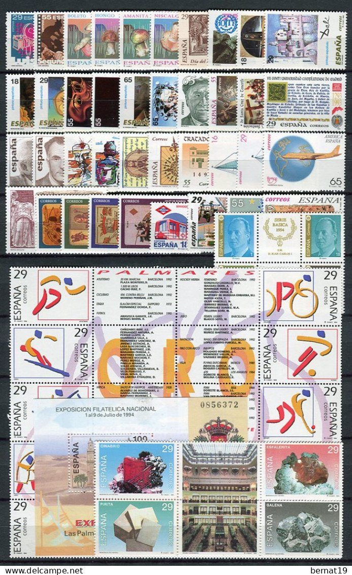 Spain 1990-1994 FIVE complete years with carnets ** MNH.