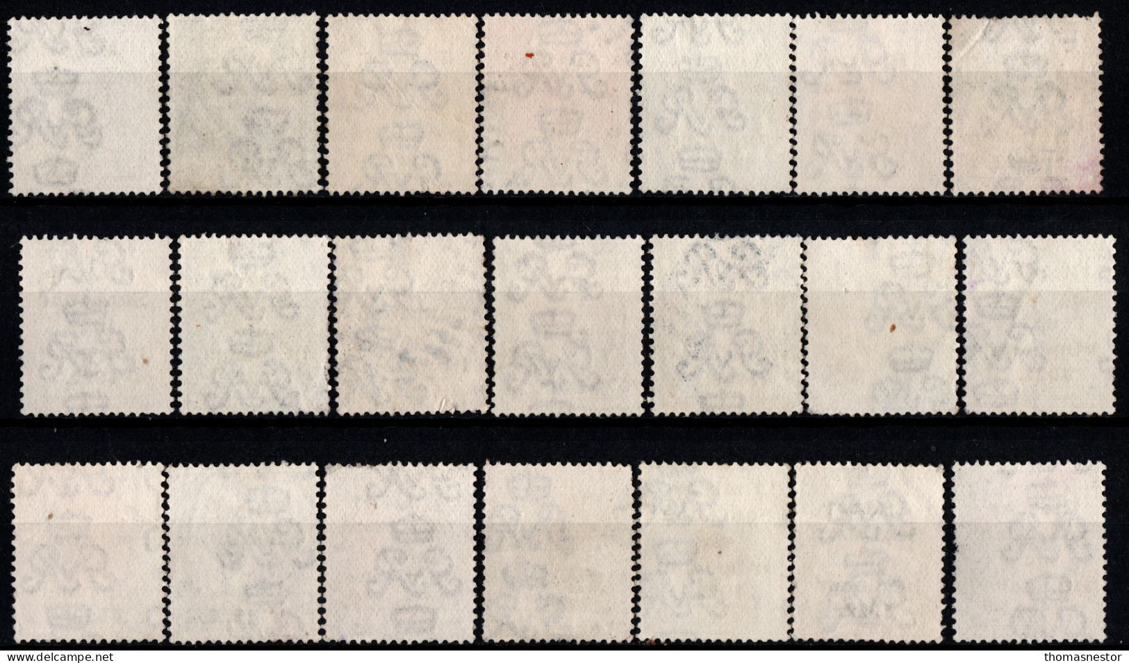 1922 Thom Rialtas 5 line Blue Black Ink (July- Nov) 1 s Fiscal cancellation, parcel/ commercial cancel 168 in total.