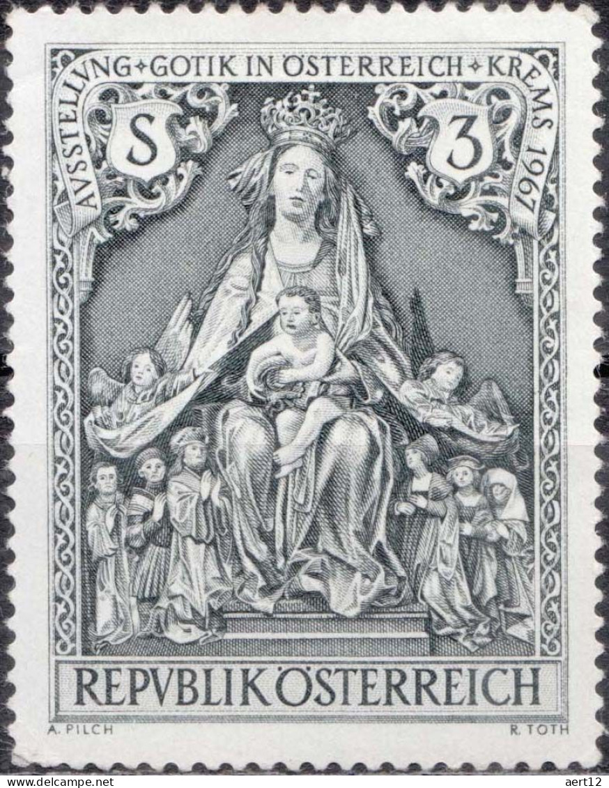 1967, Austria, Exhibition Gothic In Austria, Krems, Biblical Accounts, Churches, Gothic, Sculptures, MNH(**), Mi: 1238 - Unused Stamps