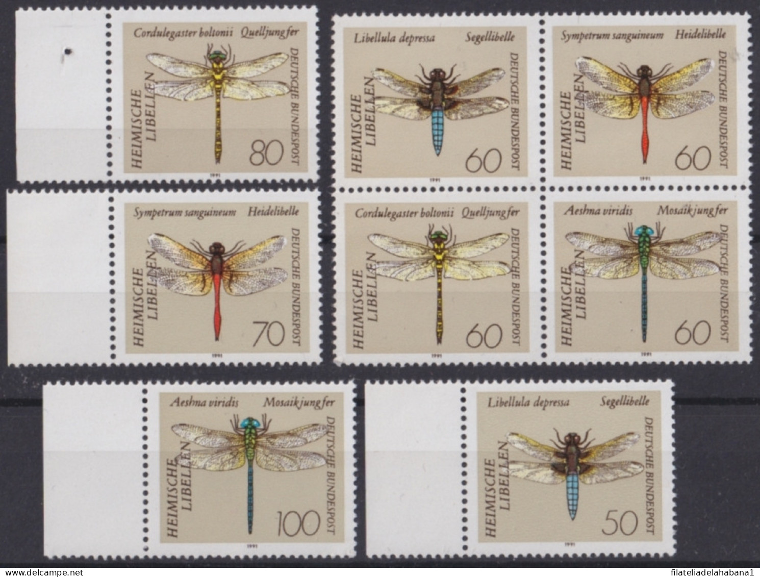 F-EX50194 GERMANY MNH 1991 INSECTS ENTOMOLOGY DRAGONFLY LIBELULAS.  - Andere & Zonder Classificatie