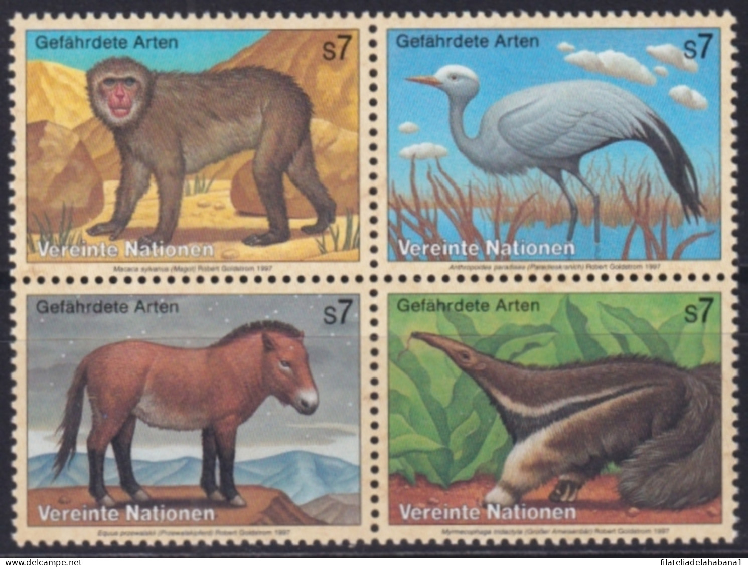 F-EX50183 UNITED NATIONS WIEN MNH 1997 WILDLIFE BIRD HORSE MONKEY.  - Other & Unclassified