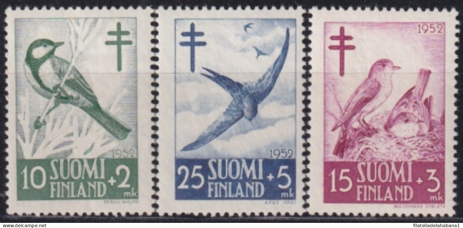 F-EX50151 FINLAND SUOMI MNH 1952 TUBERCULOSIS FUND BIRD AVES.  - Konvolute & Serien