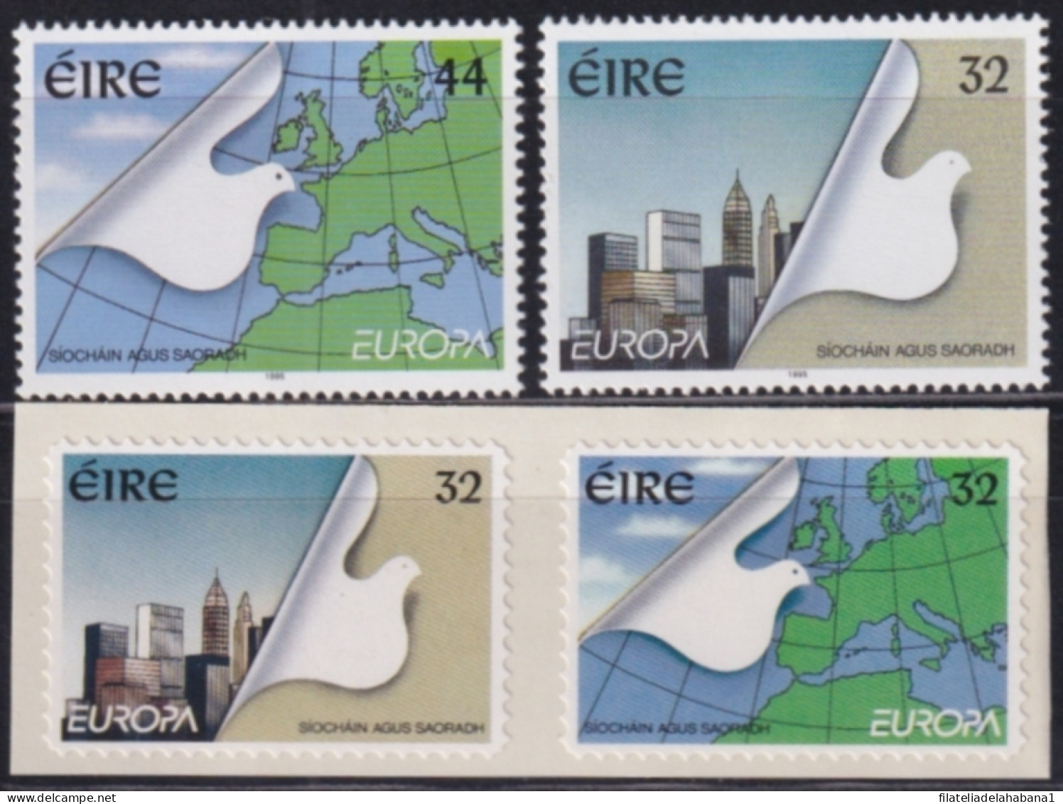 F-EX50147 IRELAND EIRE MNH 1995 EUROPA CEPT PEACE PIGEON BIRD AVES - Duiven En Duifachtigen