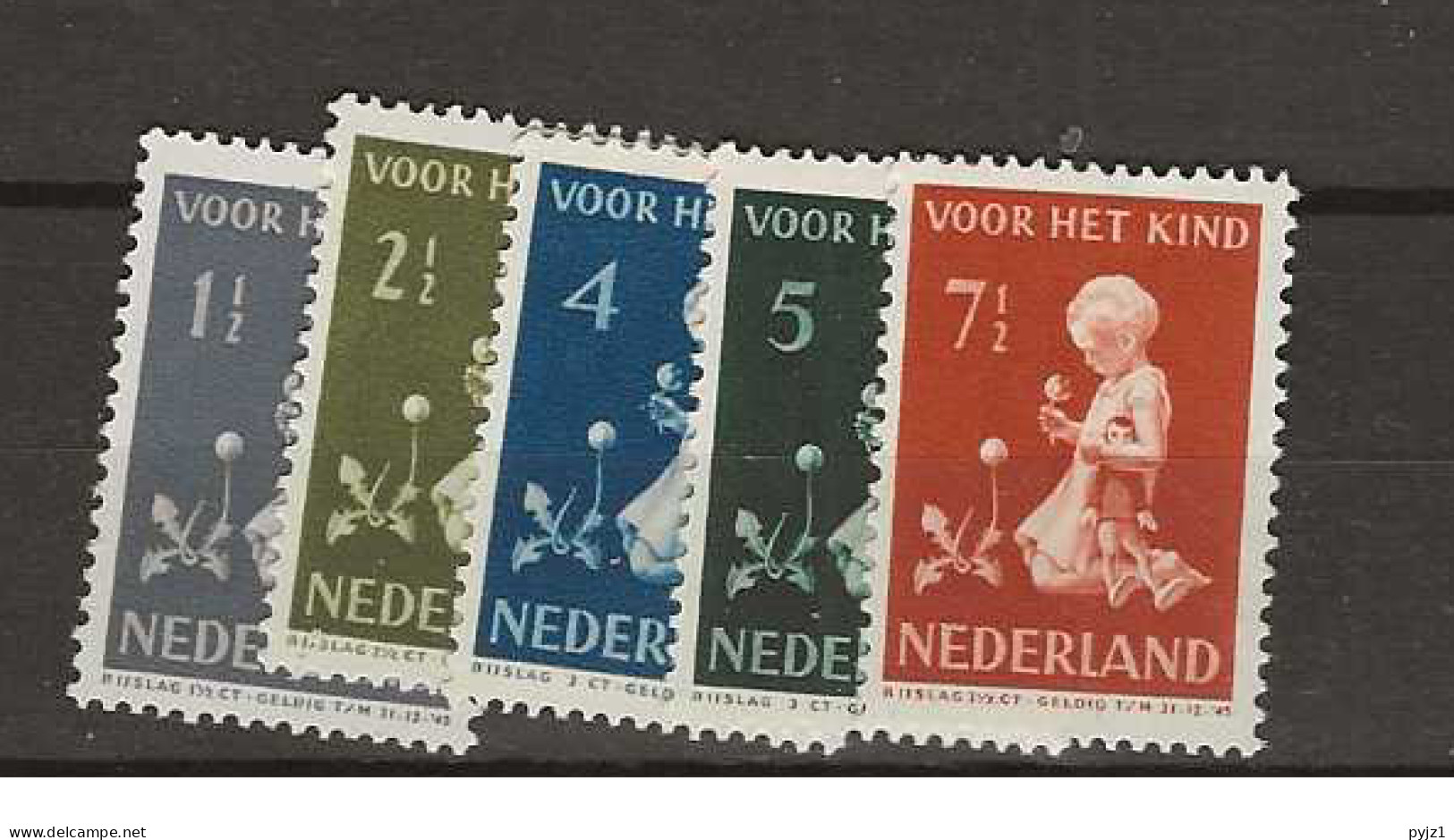 1940 MH/* Nederland NVPH 374-78 - Nuovi