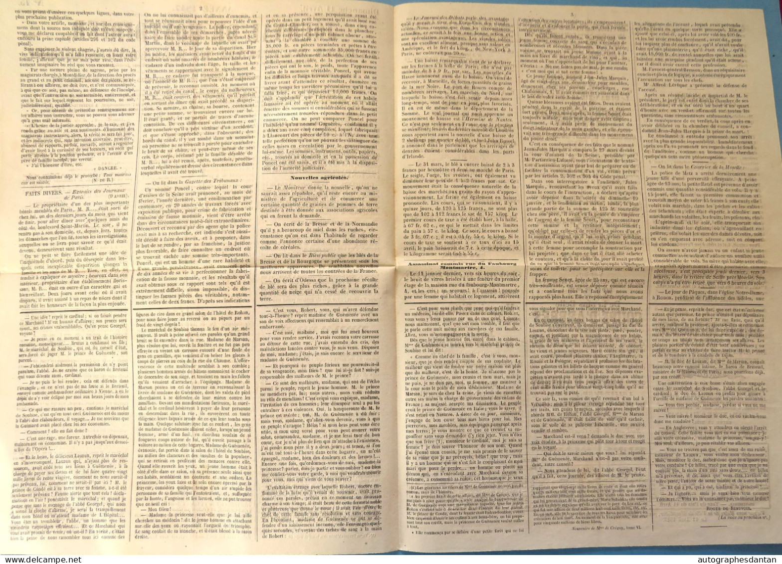 ● Journal De Montdidier Du 11 Avril 1847 - 4 Pages - Publicités - Cour Royale D'Amiens - Voir Mes 3 Photos - SOMME 80 - 1800 - 1849