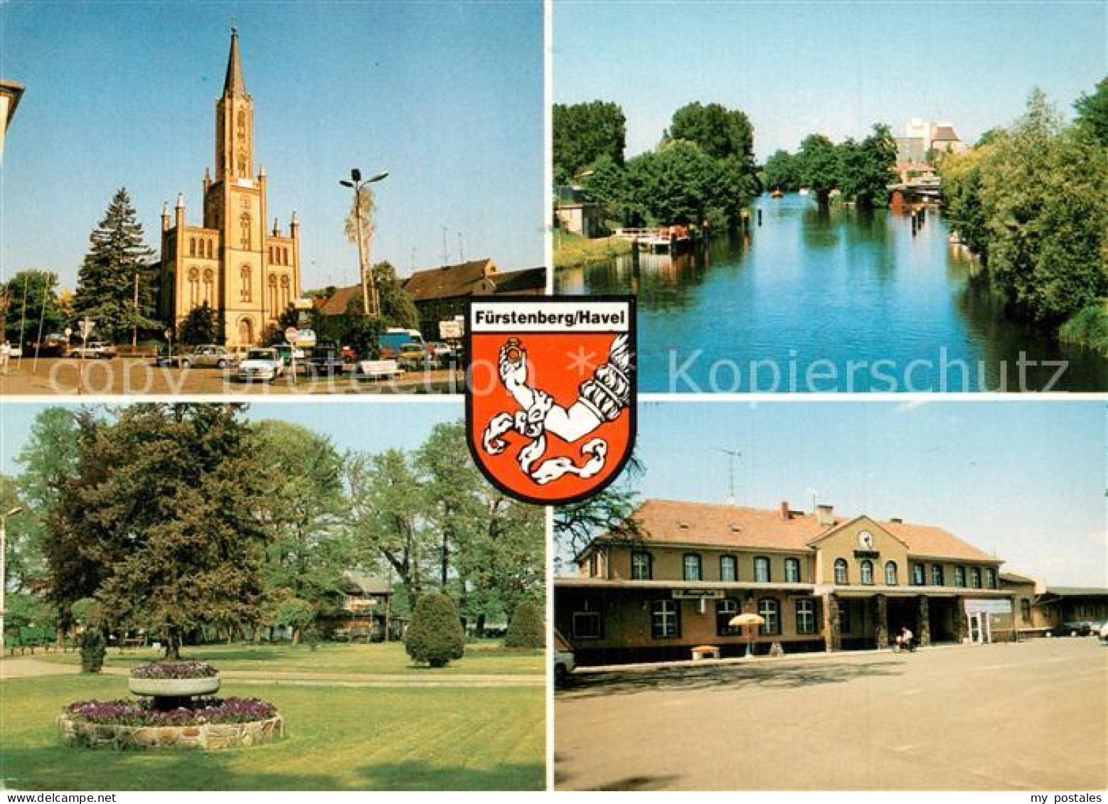 73600565 Fuerstenberg Havel Kirche Umgebung Stadtpark Bahnhof Wappen Fuerstenber - Autres & Non Classés