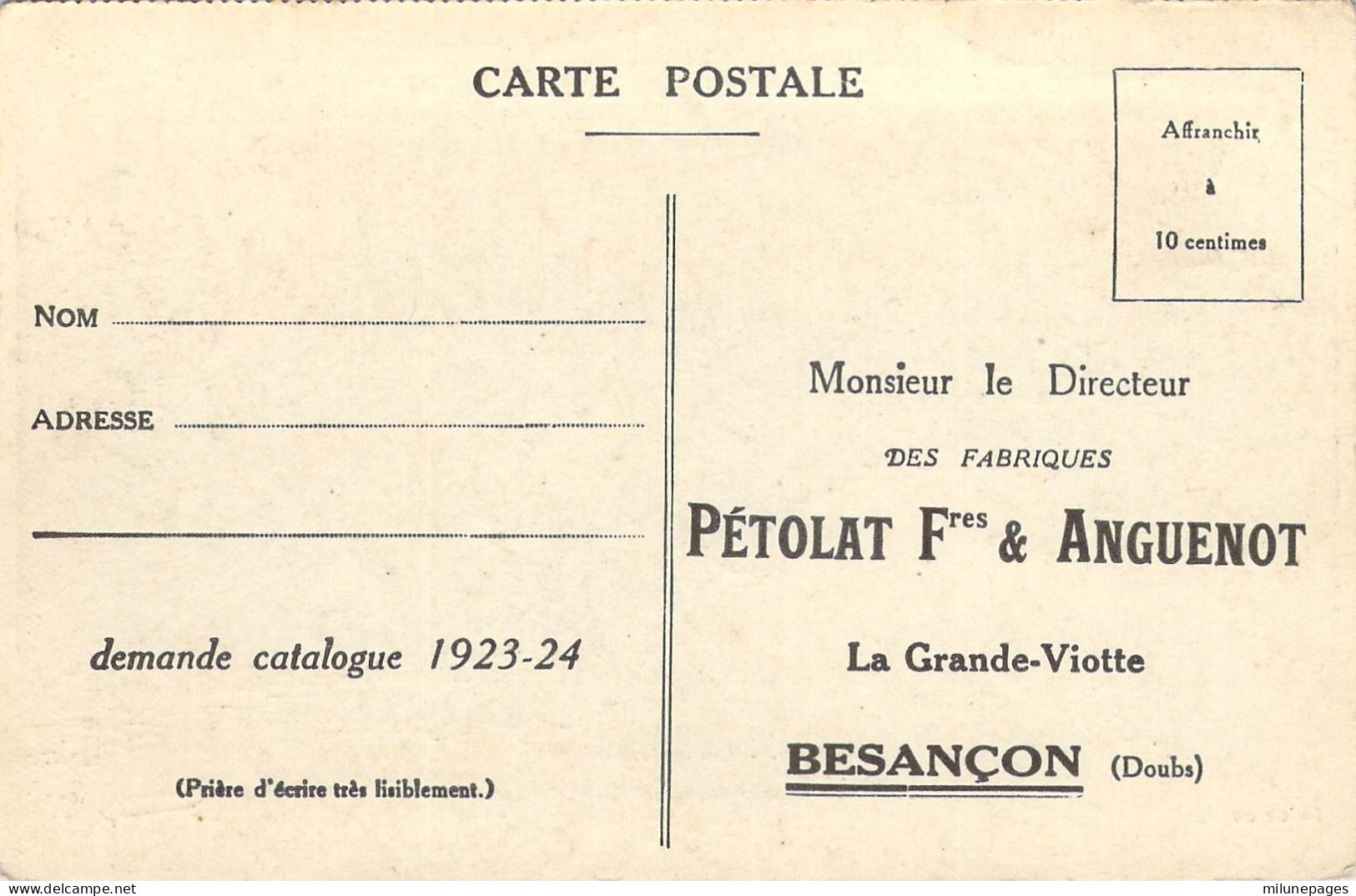 25 Doubs Les Anciens Quais De Besançon Par Gaston Coindre Carte Avis Catalogue Fabriques Pétolat Et Anguenot - Besancon