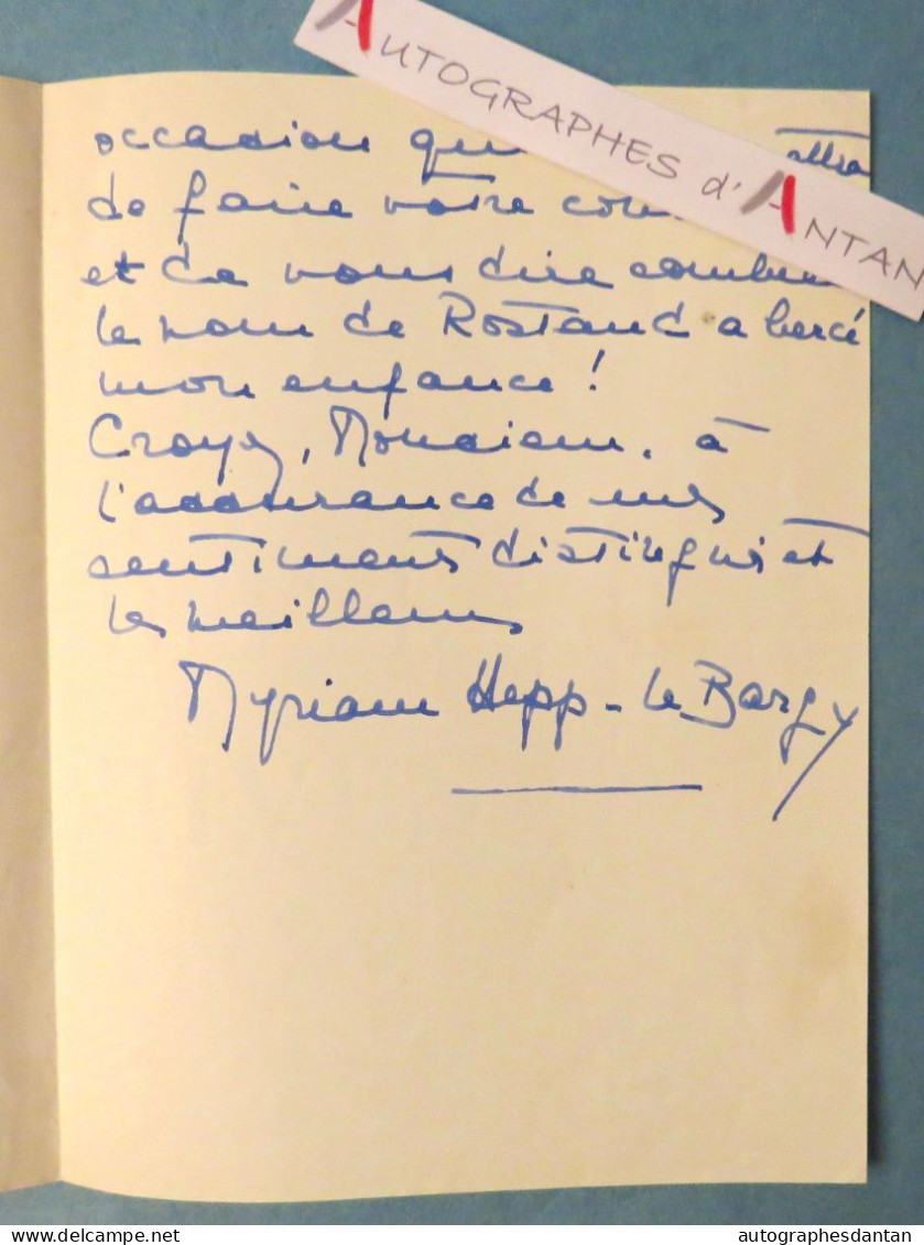 ● L.A.S 1949 Myriam HEPP LE BARGY Au Poète Maurice Rostand - Lettre Autographe - Escritores