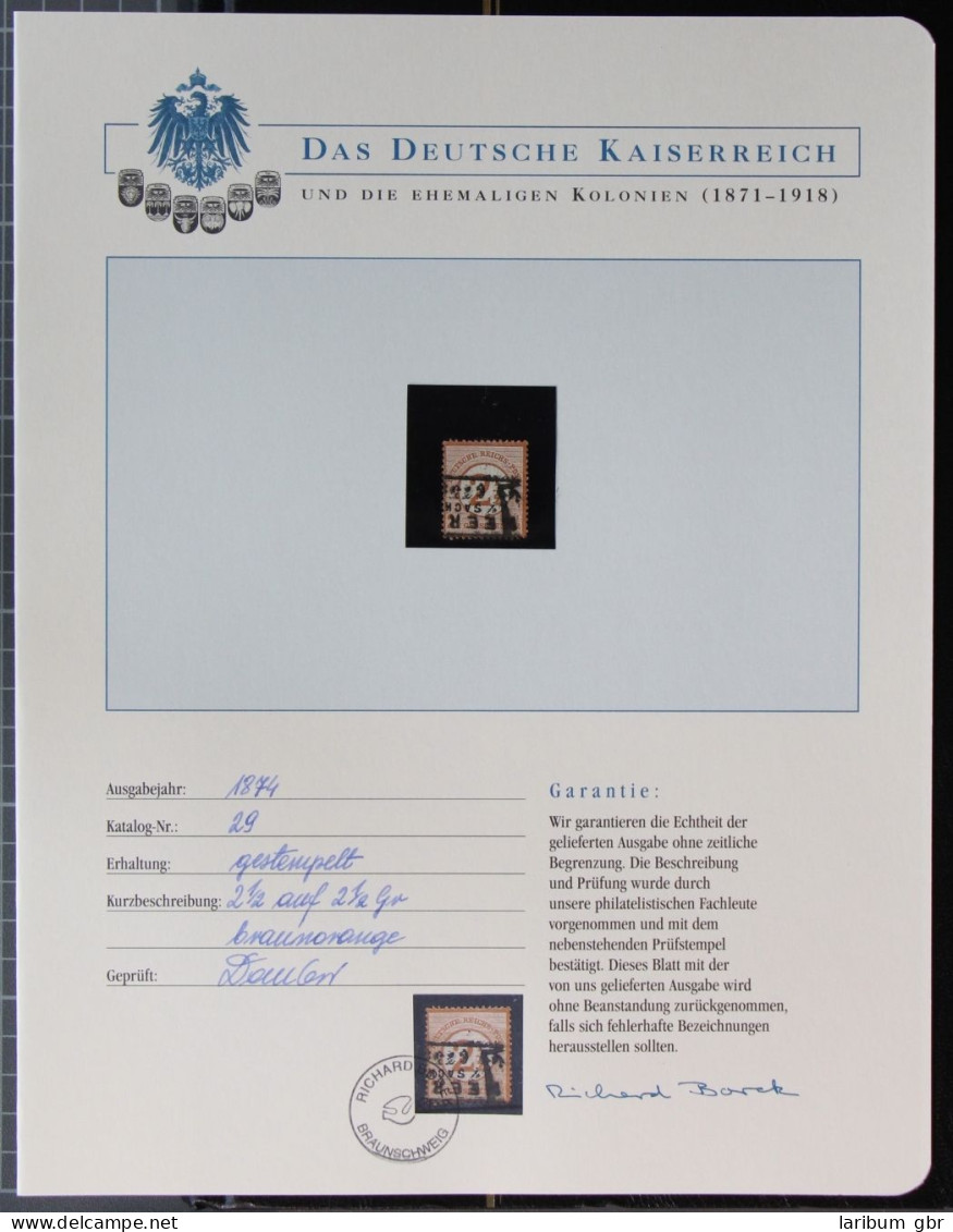 Deutsches Reich 29 Gestempelt Borek Garantie #KS344 - Autres & Non Classés