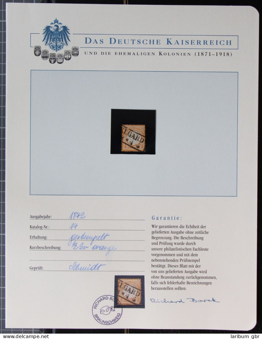 Deutsches Reich 14 Gestempelt Borek Garantie #KS338 - Autres & Non Classés