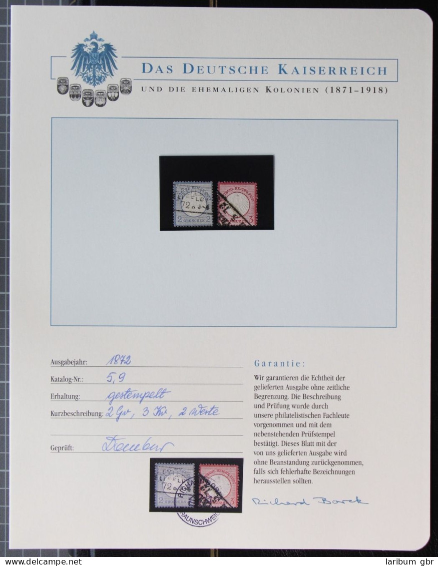 Deutsches Reich 5 Und 9 Gestempelt Borek Garantie #KS335 - Other & Unclassified