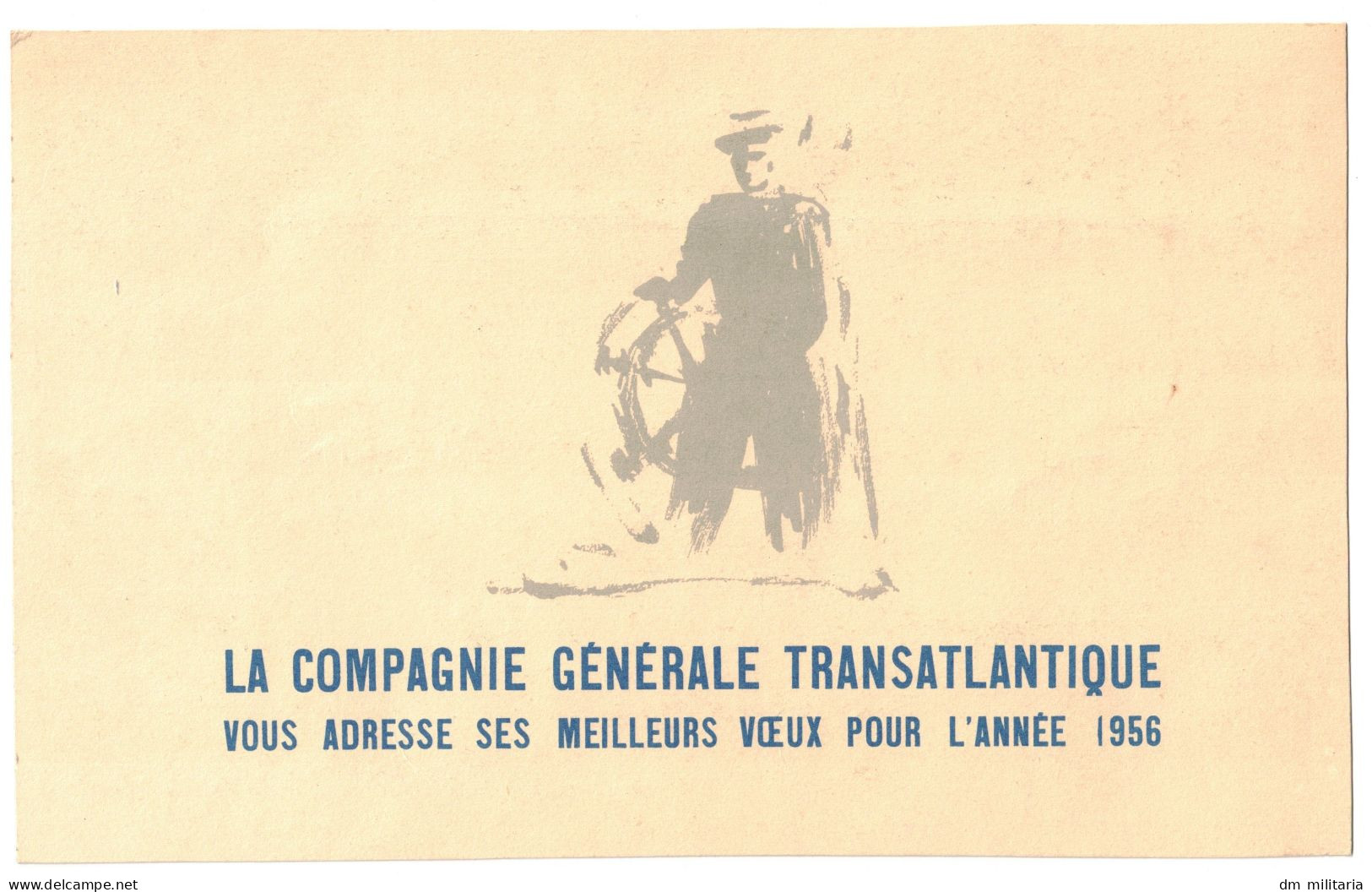 CARTE 25,5 X 16 Cm : LA COMPAGNIE GÉNÉRALE TRANSATLANTIQUE - MEILLEURS VOEUX POUR L'ANNÉE 1956 - PAQUEBOT - NEW-YORK - Ohne Zuordnung