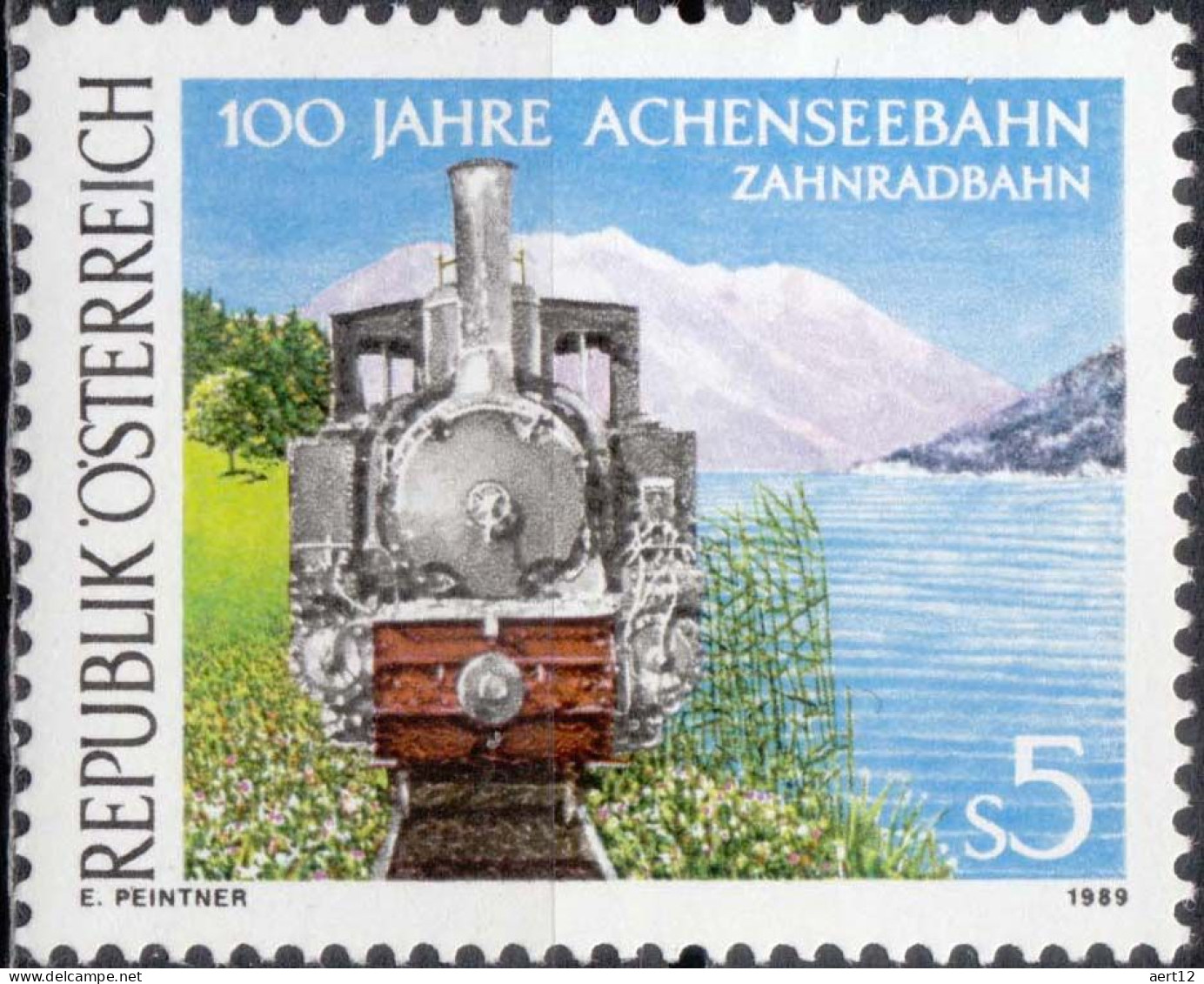 1989, Austria, Achensee Railway, Anniversaries, Lakes, Locomotives, Railways, MNH(**), Mi: 1962 - Neufs