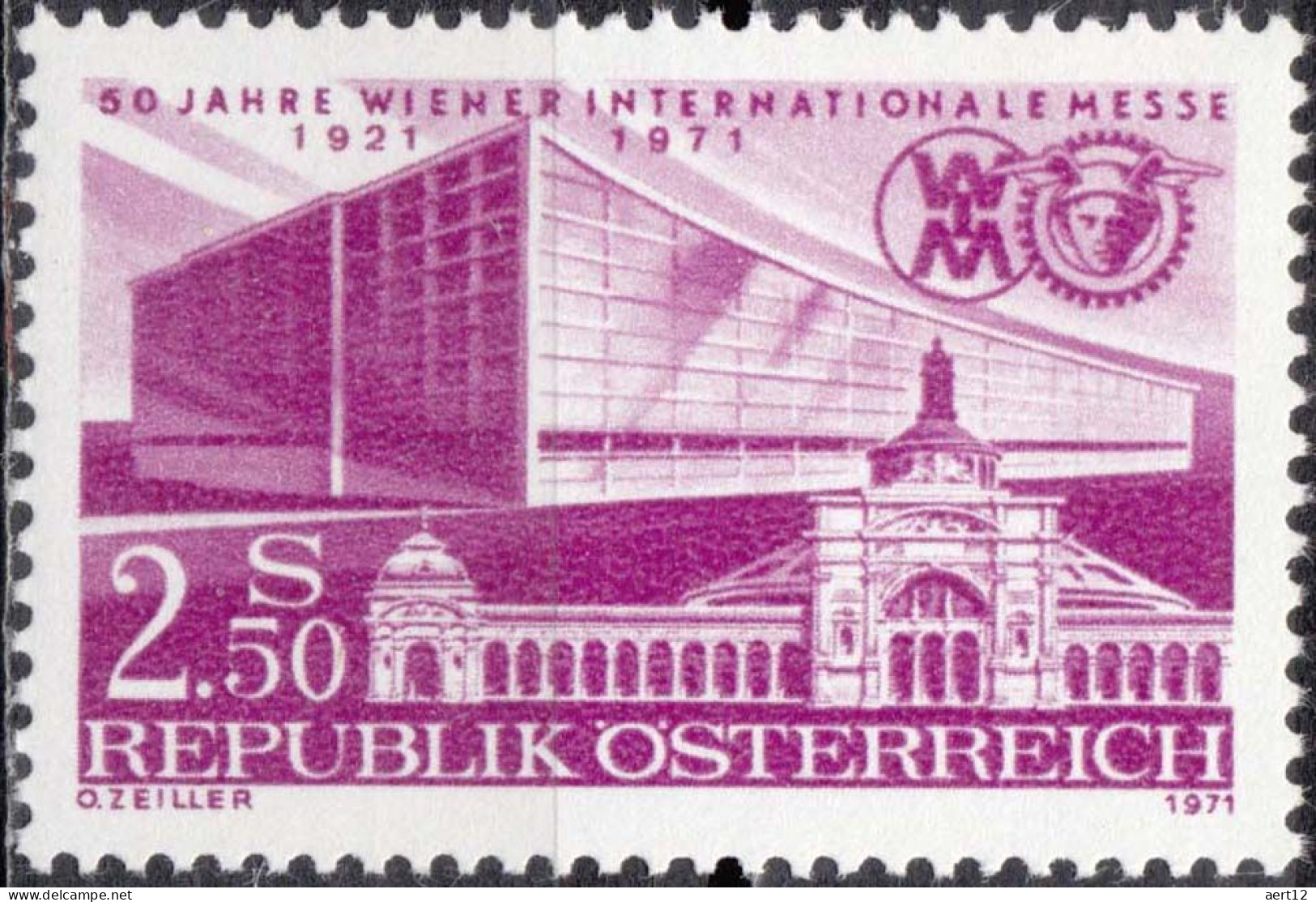 1971, Austria, Int. Fair Vienna, Buildings, Exhibition Buildings, Fairs, MNH(**), Mi: 1368 - Nuevos