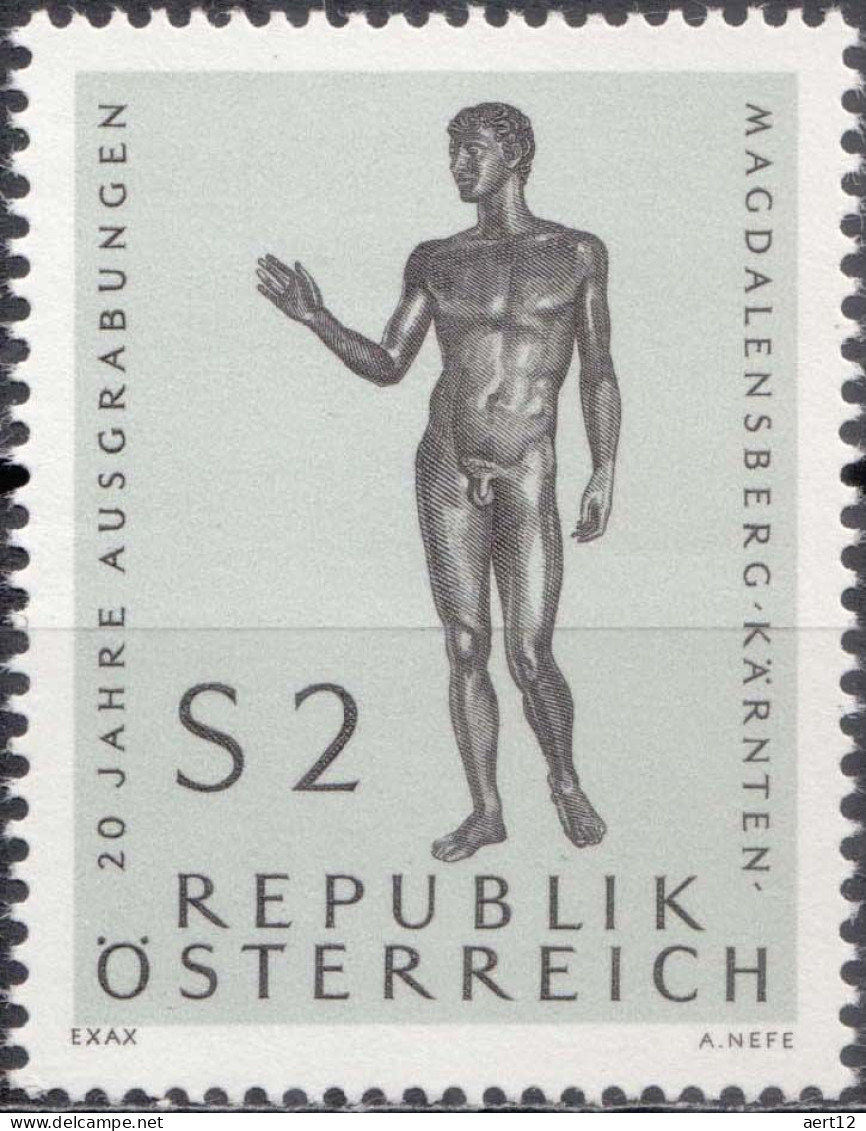 1968, Austria, Magdalensberg Excavations, Anniversaries, Archaeology, Sculptures, Statues, MNH(**), Mi: 1268 - Ongebruikt