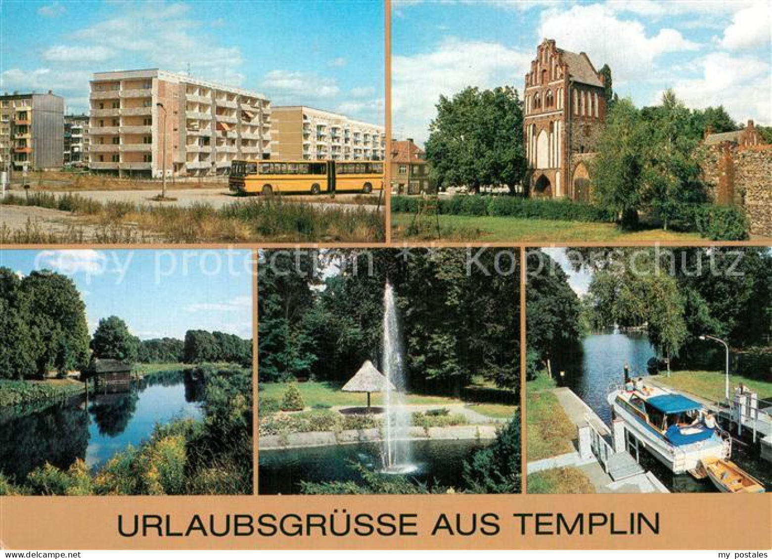 73600049 Templin Ringstrasse Stadtmauer Prenzlauer Tor Templiner Kanal Springbru - Templin