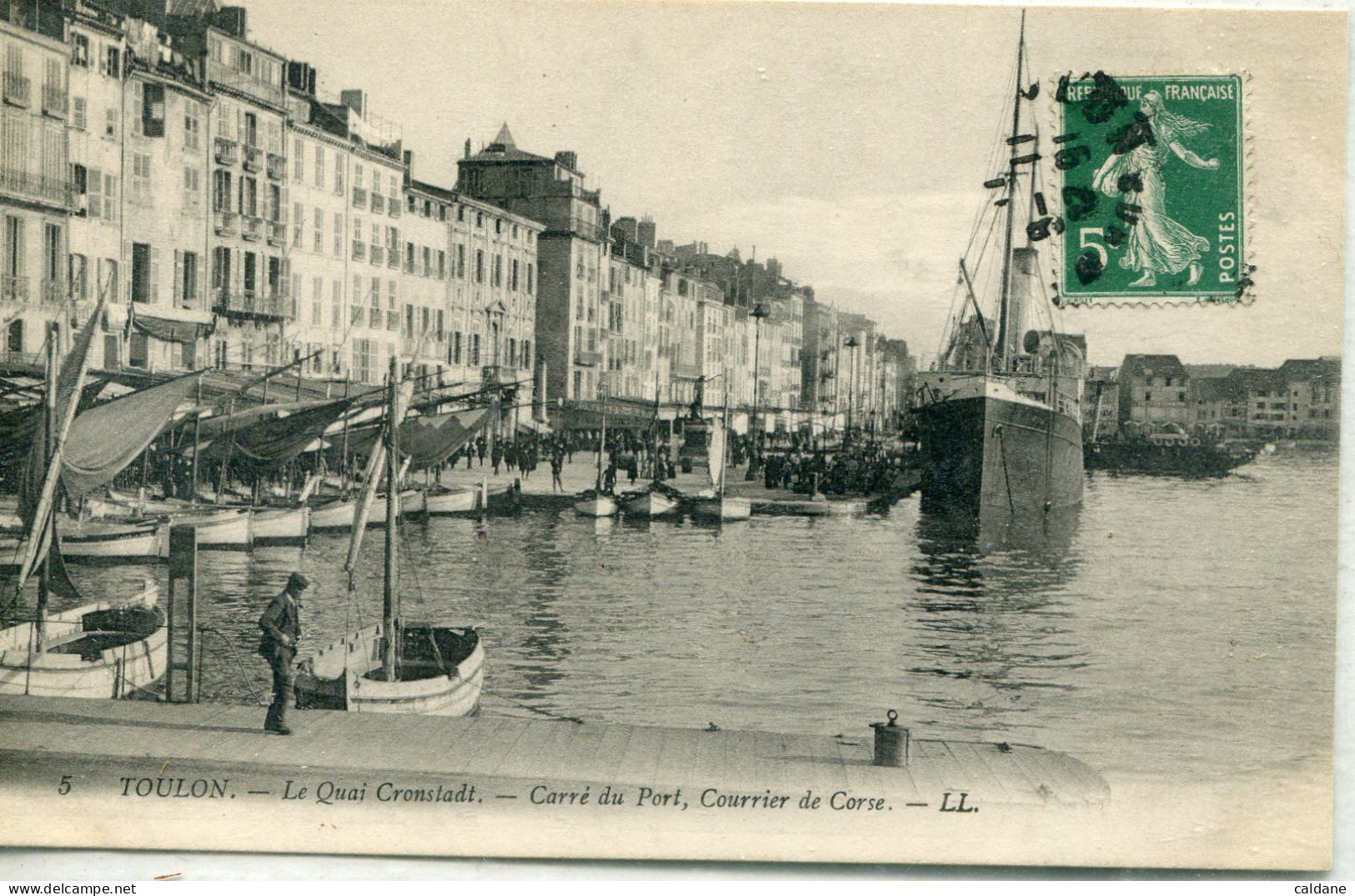 -2A-CORSE-   TOULON -Carré Du Port,Courrier De Corse - Bastia