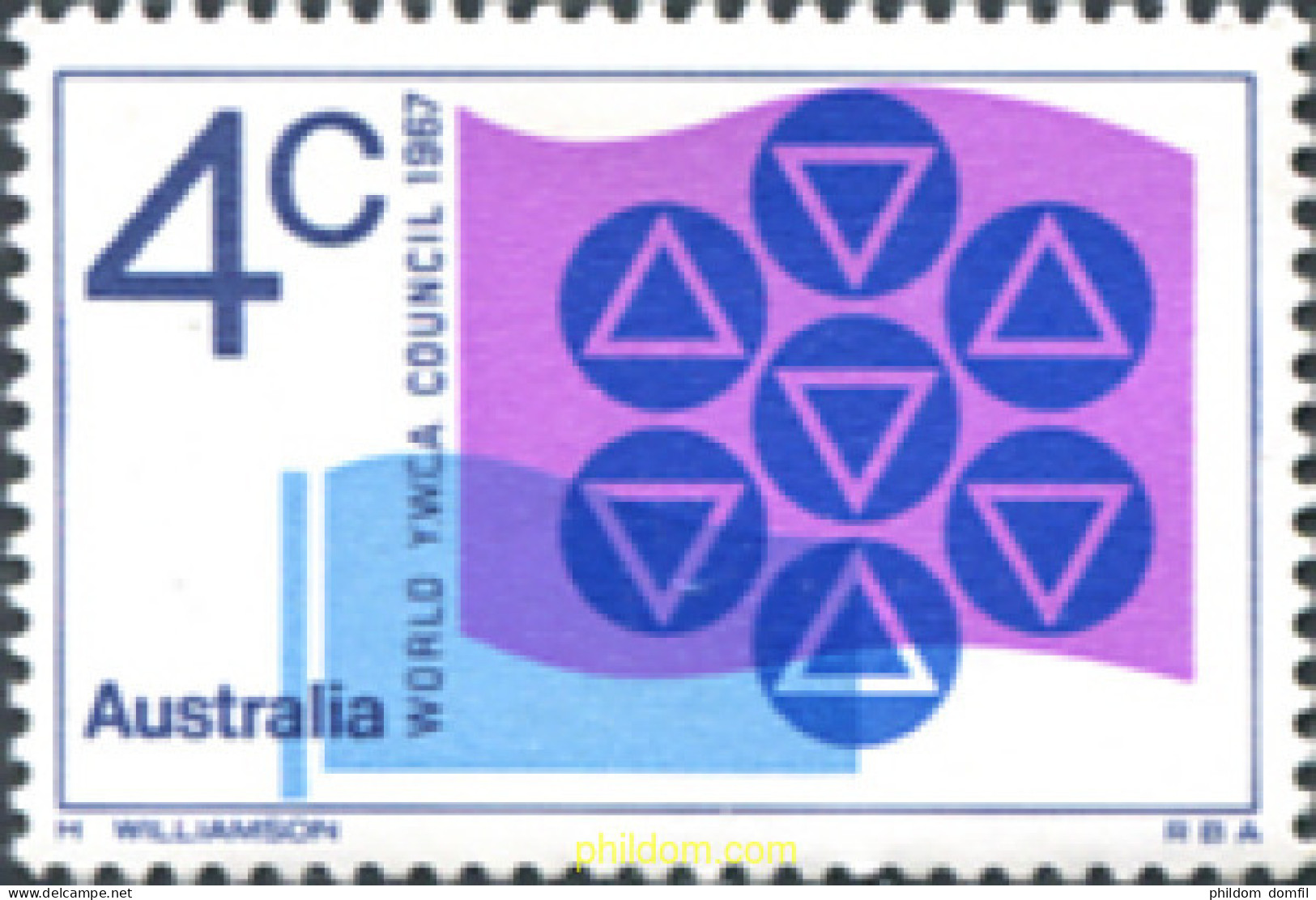 161029 MNH AUSTRALIA 1967 CONSEJO INTERNACIONAL DE JOVENES CRISTIANOS EN VICTORIA - Neufs