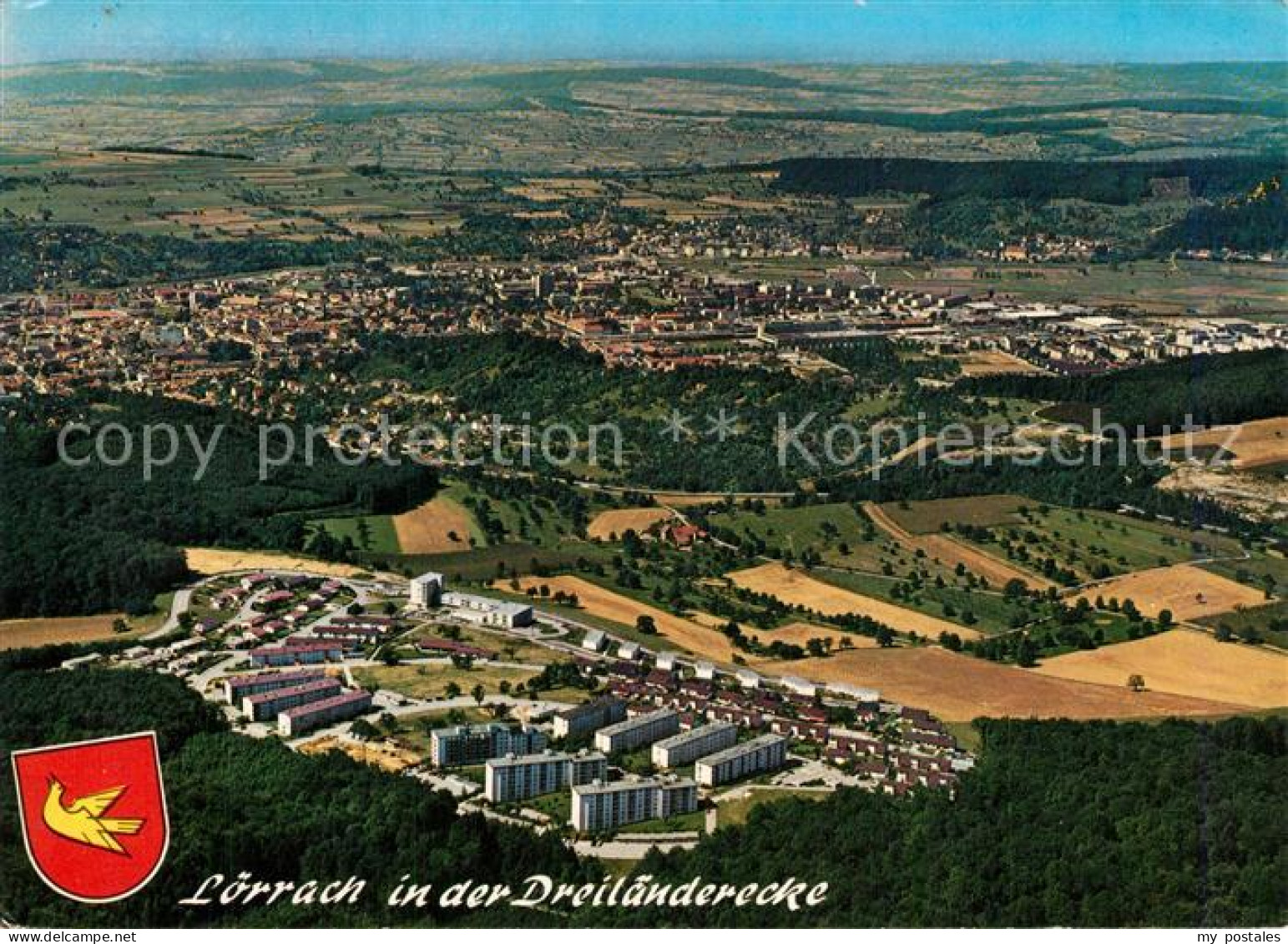 73599995 Loerrach Wohnsiedlung Salzert Dreilaenderecke Fliegeraufnahme Loerrach - Lörrach