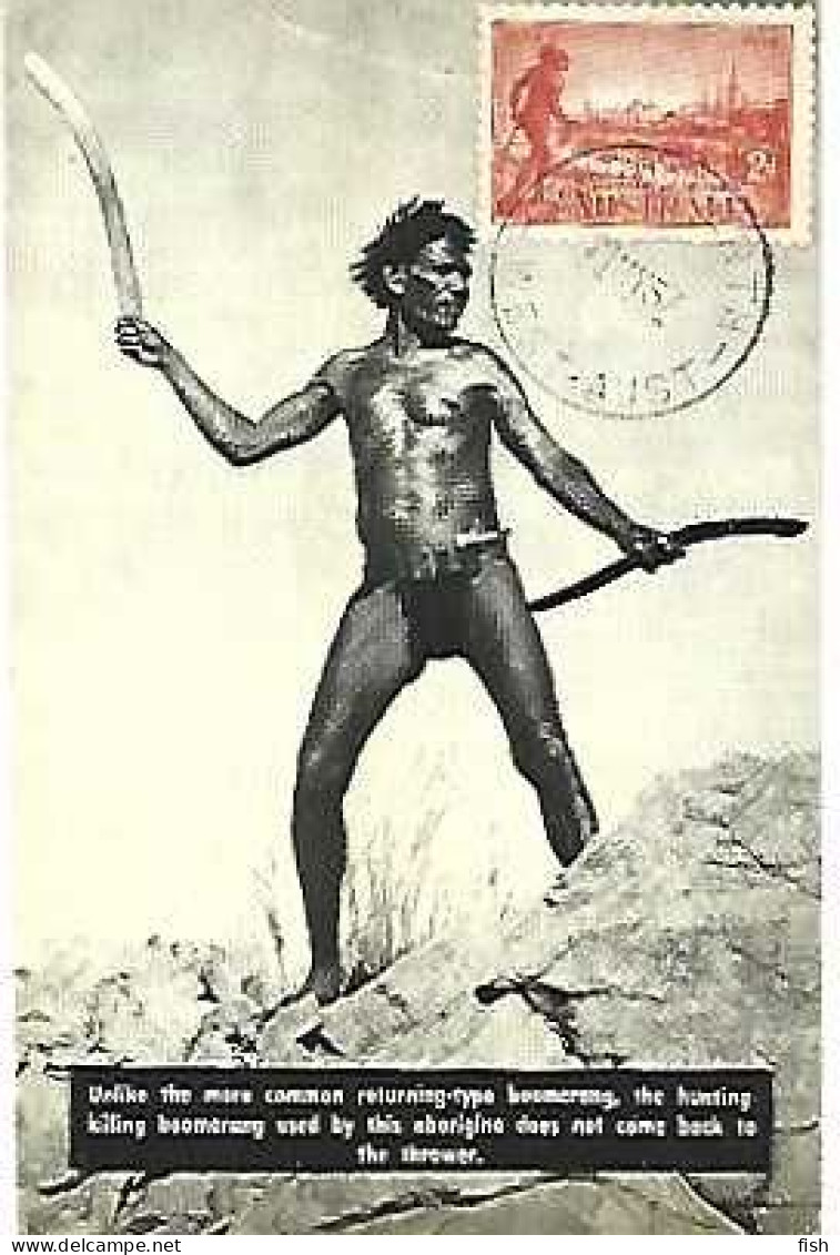 Australia  & Maximum Card, Centenary Of Victoria, The Hunting Killing Boomerang, Perth 1957 (686861) - Oceanië