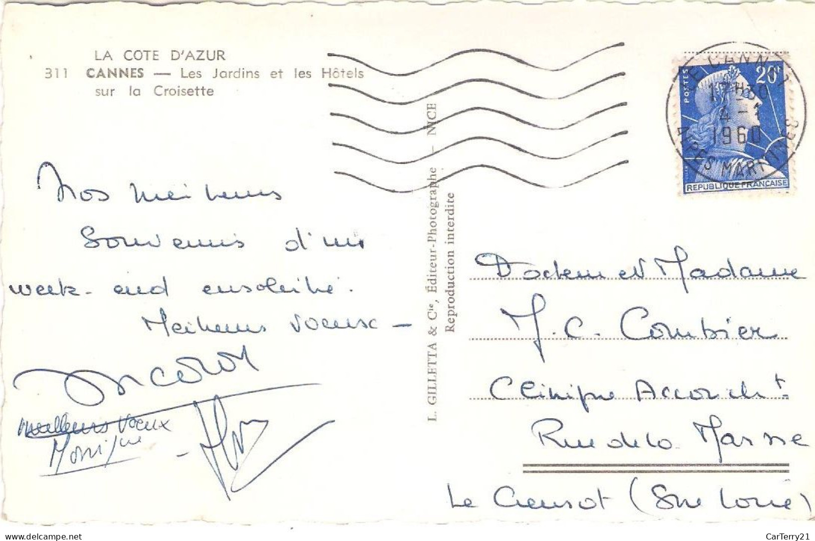 06. CANNES. JARDINS ET HÔTELS SUR LA CROISETTE. 1960. - Cannes