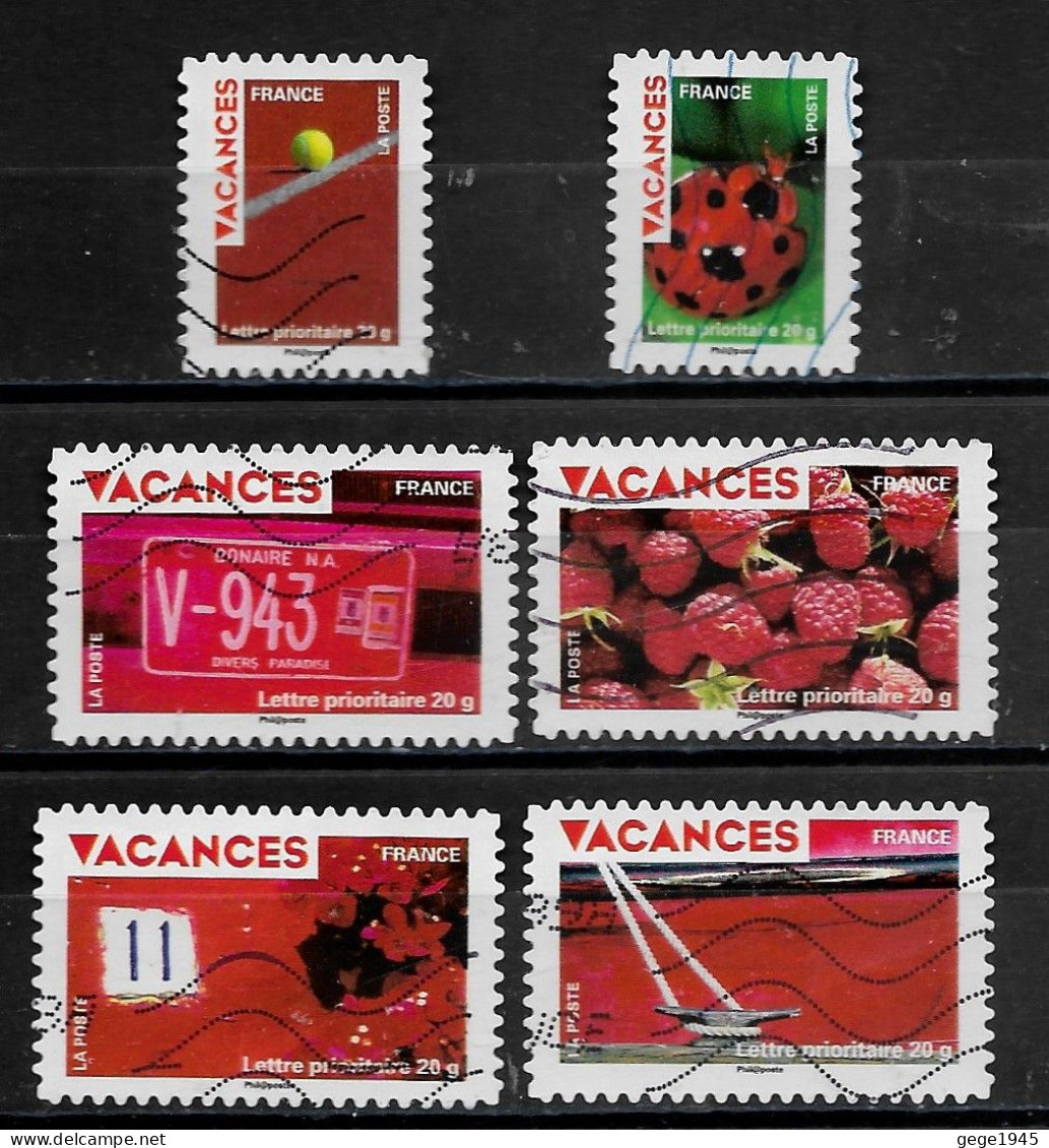 France 2009 Oblitéré Autoadhésif   N° 315 - 318 - 323 - 325 - 327 - 328     " Vacances  " - Used Stamps