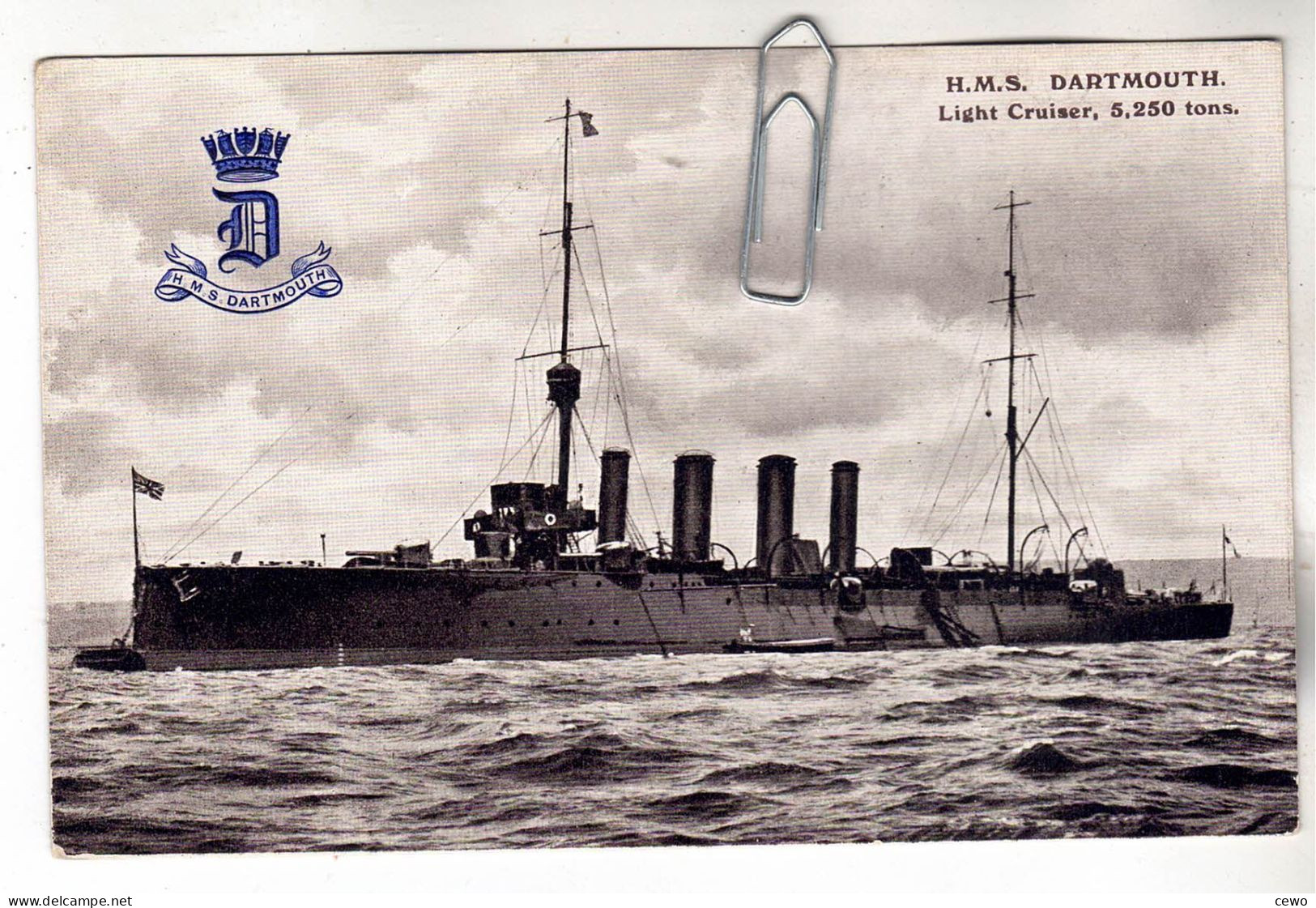 CPA MARINE NAVIRE DE GUERRE CROISEUR LOURD ANGLAIS HMS H.M.S. DARTMOUTH - Krieg