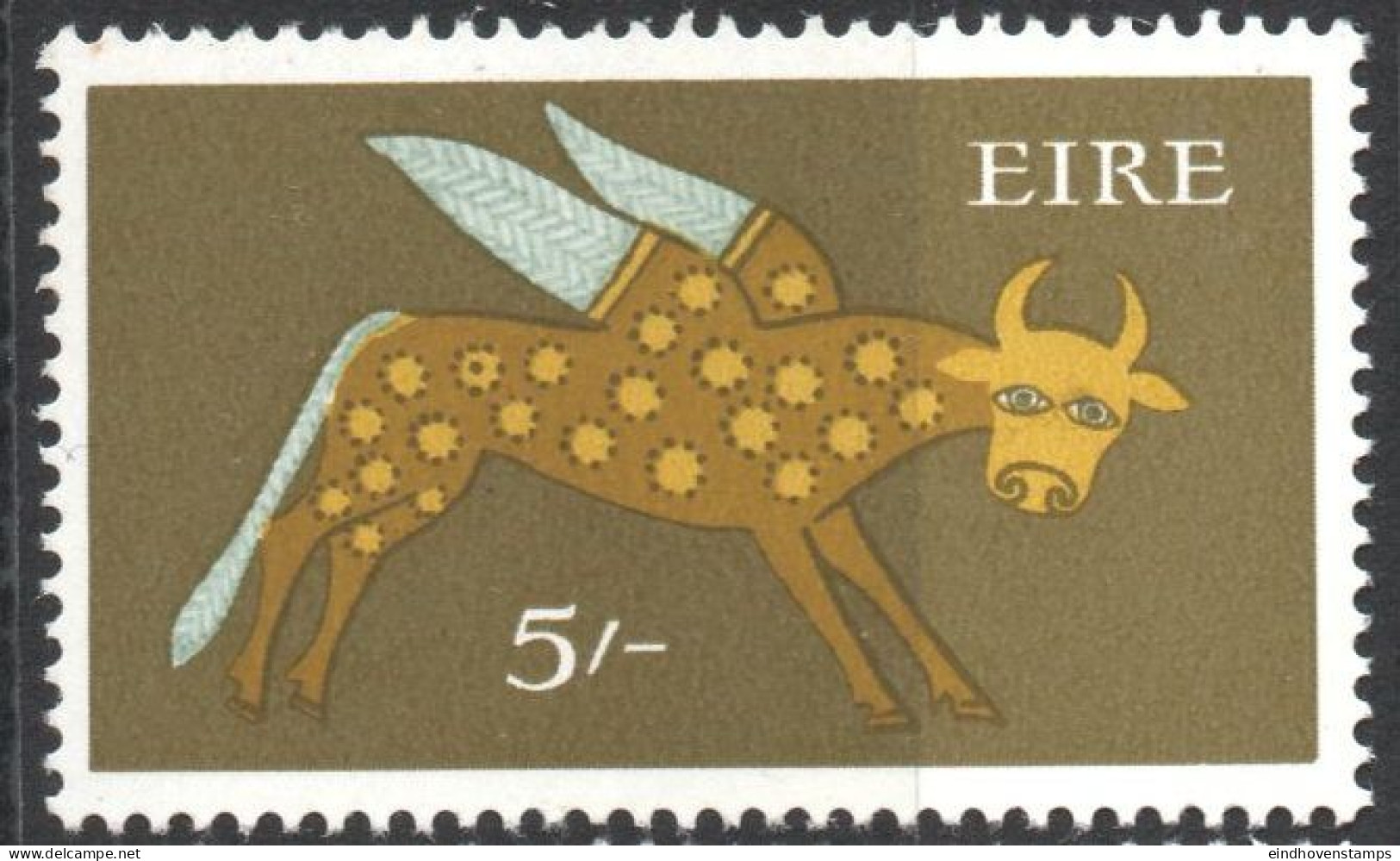 Eire 1968 5/- Irish Art Winged Bull 1 Value MNH Ireland, Symbol For Luke, 8th Century Gospel Book - Unused Stamps