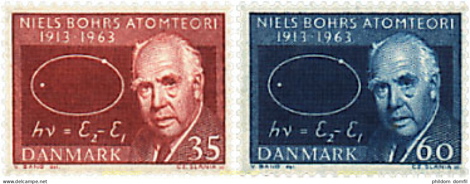 95962 MNH DINAMARCA 1963 50 ANIVERSARIO DE LA TEORIA DEL ATOMO DE NIELS BOHR - Unused Stamps