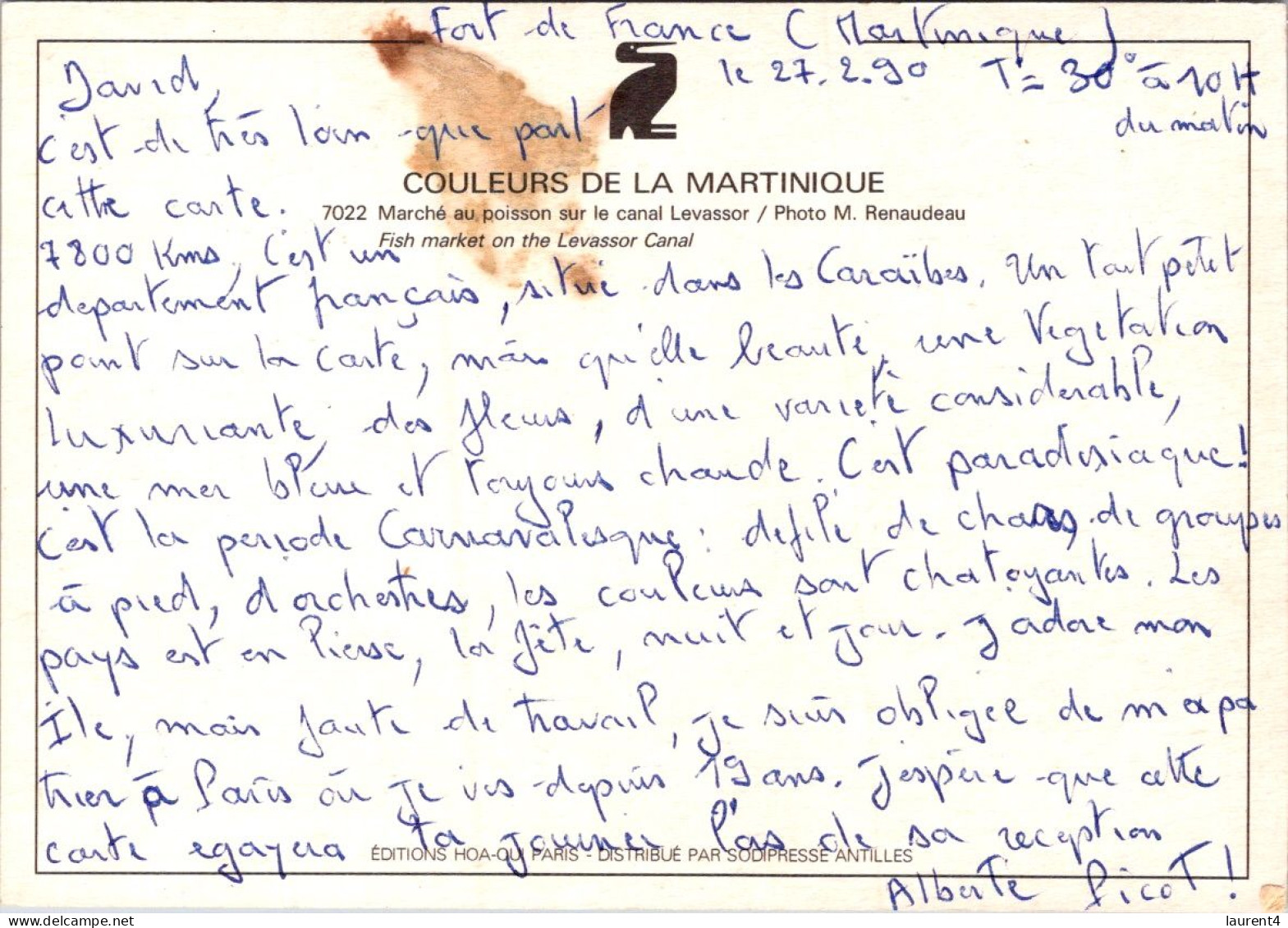4-5-2024 (4 Z 6) France (posted 1990) Marché Au Poissons De La Martinique / Fish Market - Sonstige & Ohne Zuordnung
