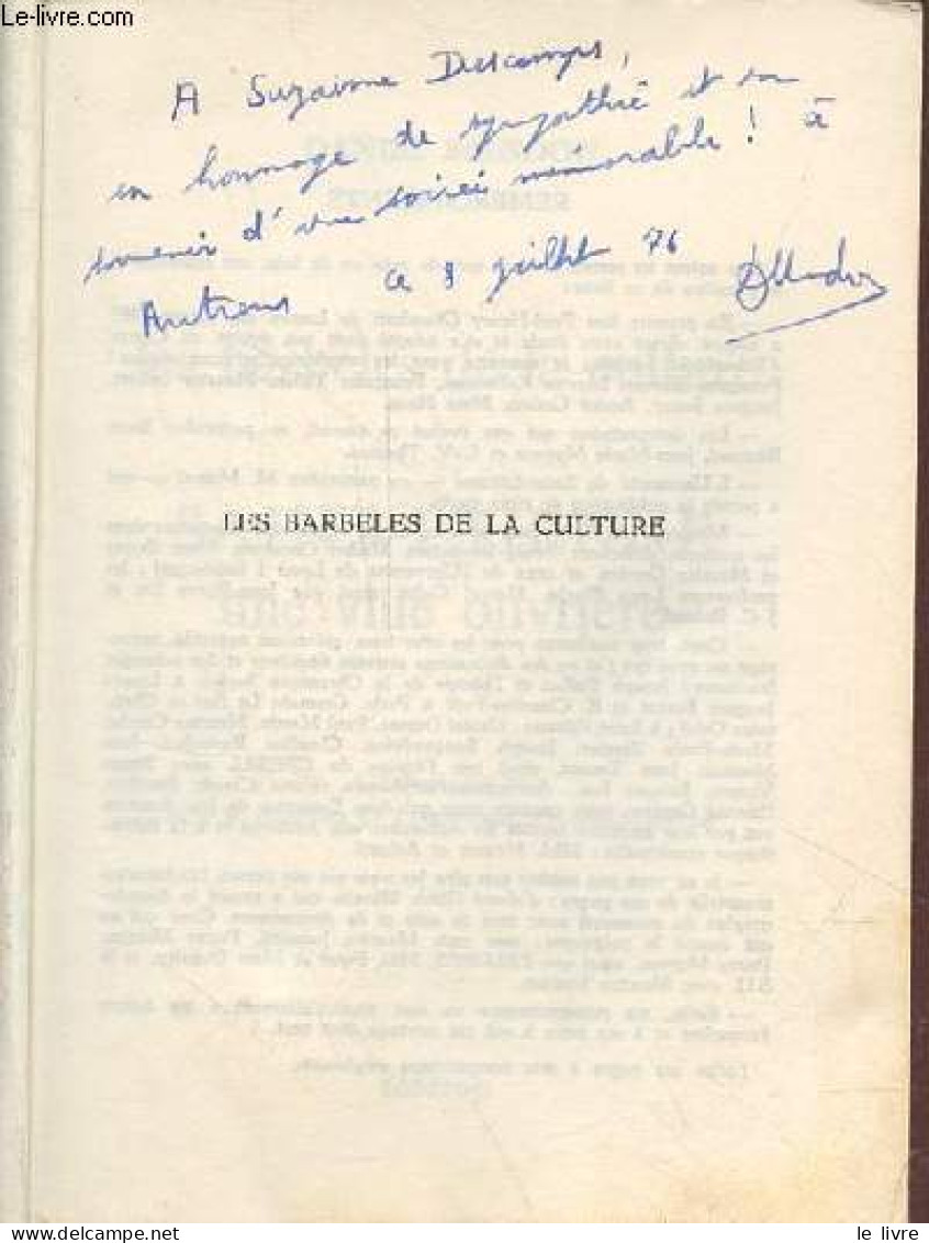 Les Barbelés De La Culture - Saint-Etienne Ville Ouvrière - Dédicace De L'auteur. - Mandon Daniel - 1976 - Livres Dédicacés