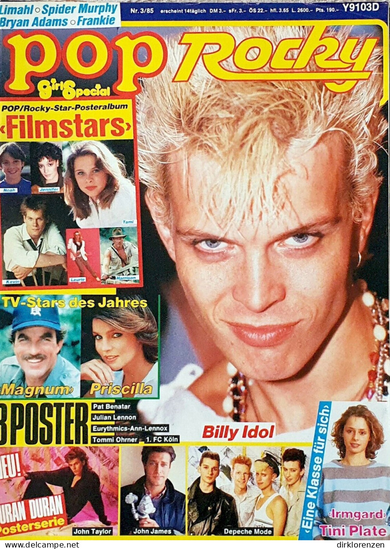 Pop Rocky Magazine Germany 1985-03 Billy Idol Depeche Mode Eurythmics John Taylor - Sin Clasificación