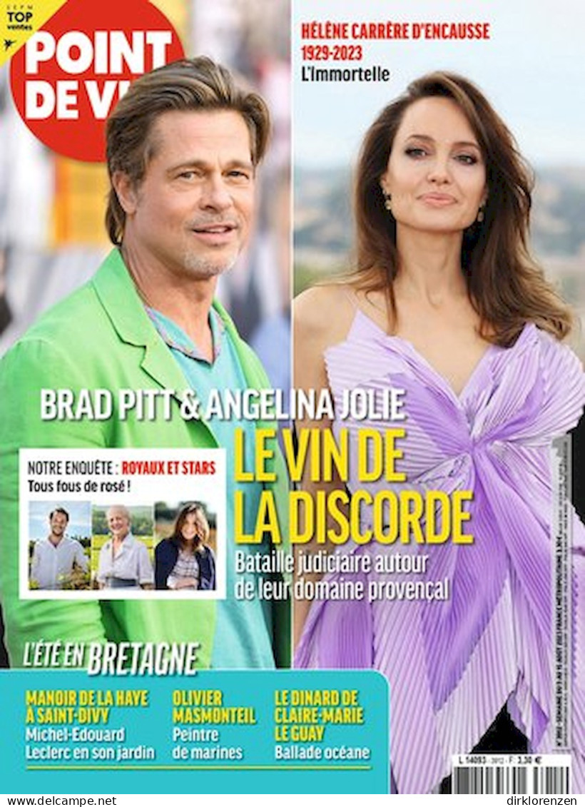 Point De Vue Magazine France 2023 #3912 Brad Pitt Angelina Jolie - Non Classés
