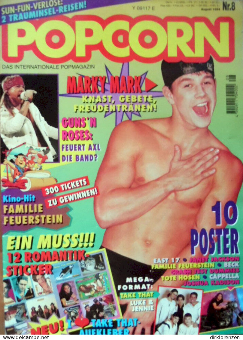 Popcorn Magazine Germany 1994-08 Mark Wahlberg Magic Affair Roxette Urban Cookie F.Y.C. Ice MC - Unclassified