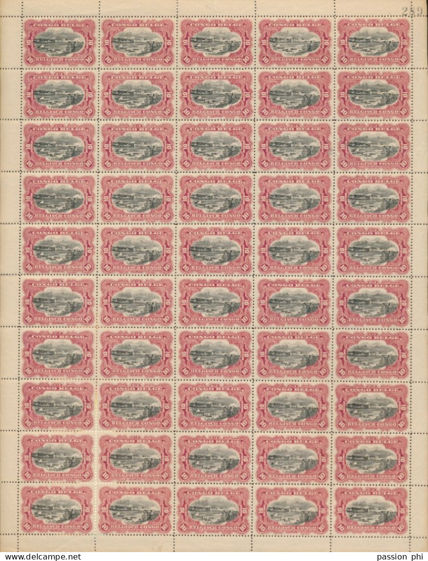 BELGIAN CONGO 1915 ISSUE COB 65 SHEET MNH - Volledige Vellen