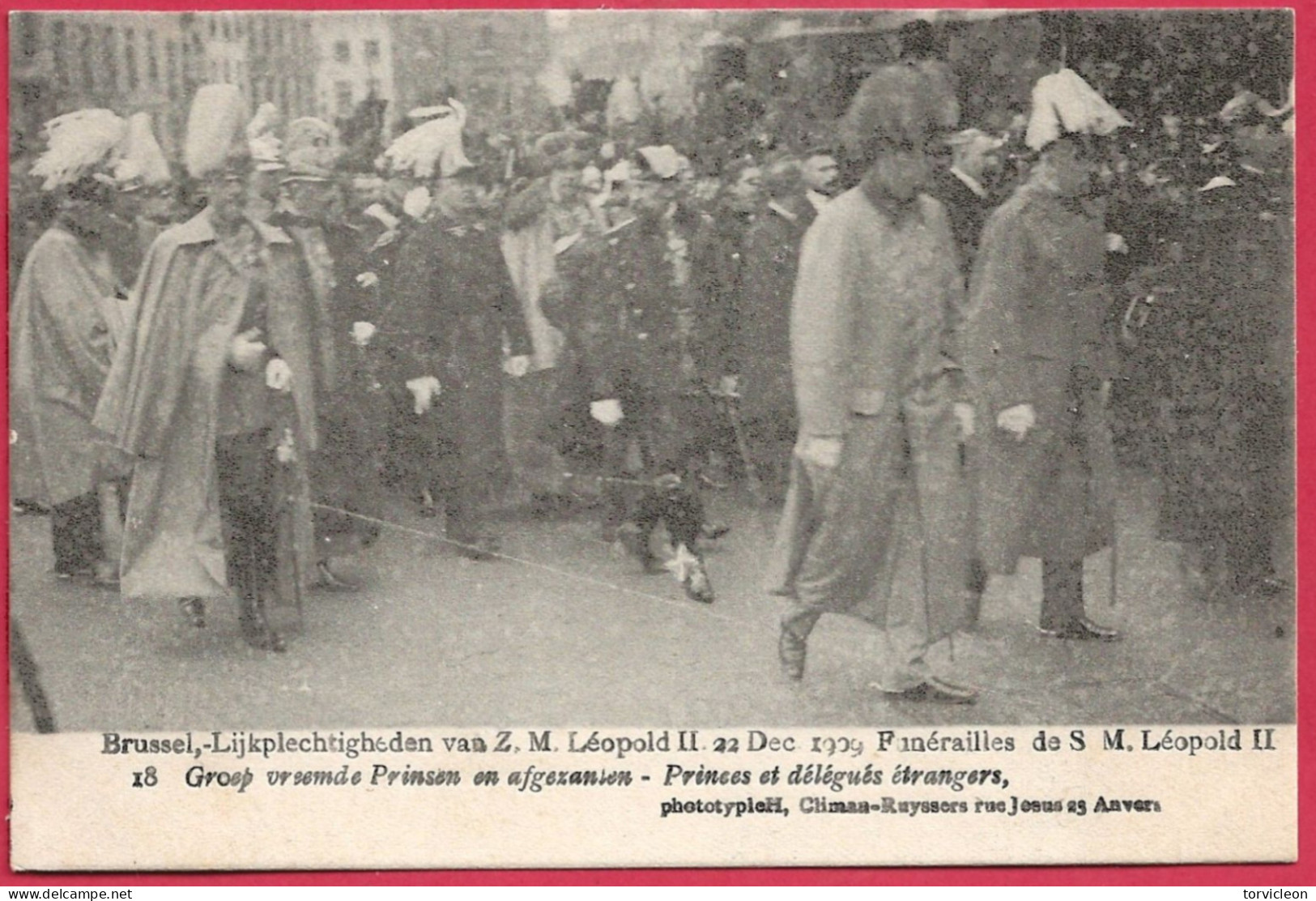 C.P. Bruxelles = 22.12.1909  :  Funérailles  De S.M. Léopold Ll  :  Princes  Et  Délégués  étrangers - Bruxelles (Città)
