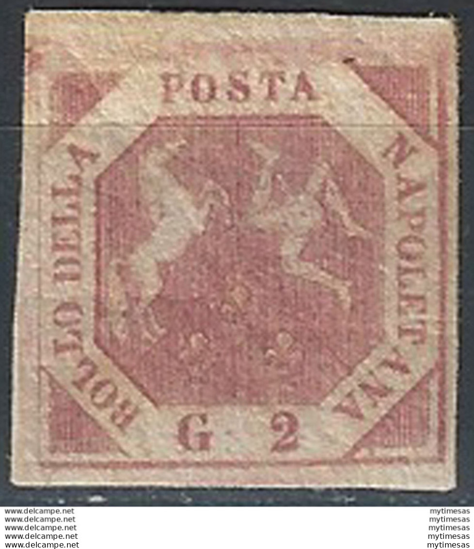 1858 Napoli 2 Grana Rosa Carminio 1v. MNH Sassone N. 5d - Neapel