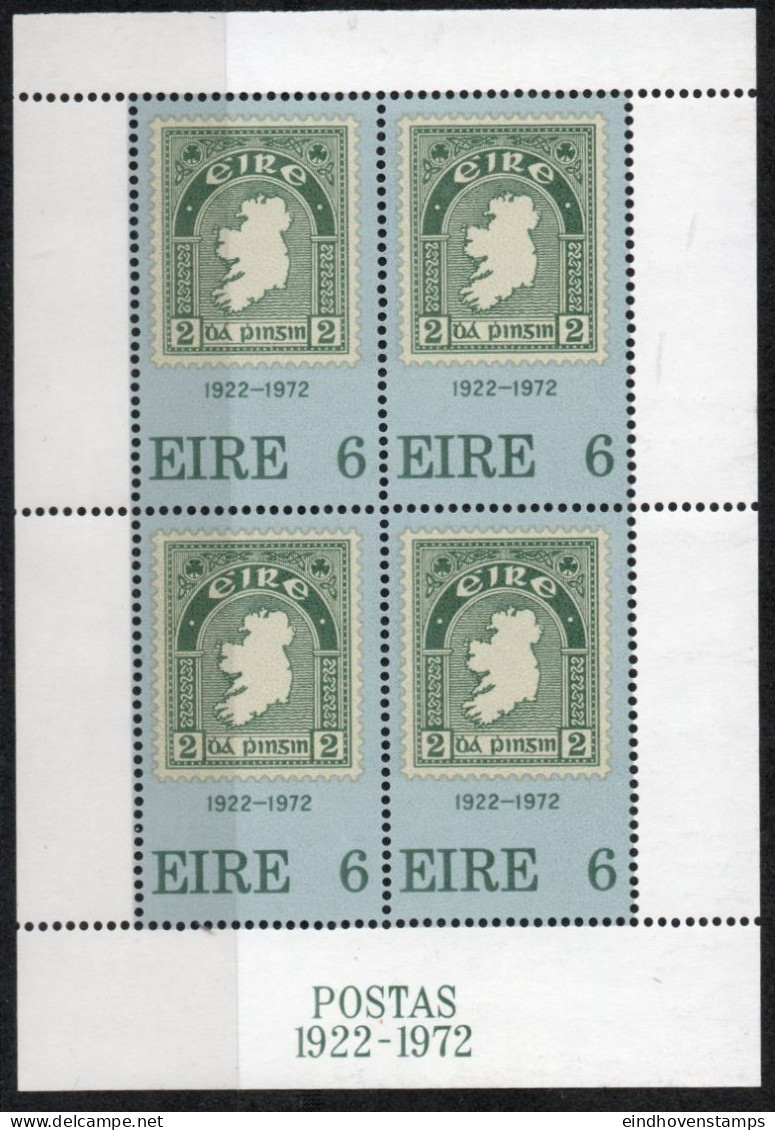 Eire 1972 50 Year Irish Stamps Block Issue MNH Ireland, Map - Nuevos