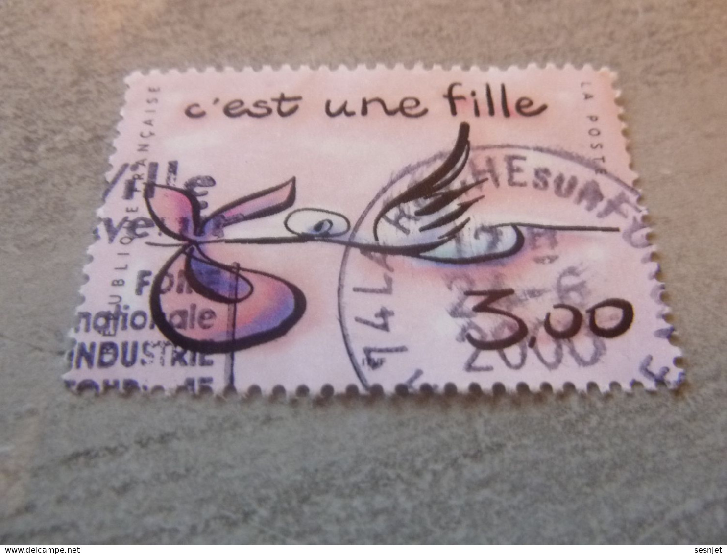 Timbres Pour Naissances - Fille - 3f. - Yt 3231 - Rose, Noir Et Bleu - Oblitéré - Année 1999 - - Used Stamps